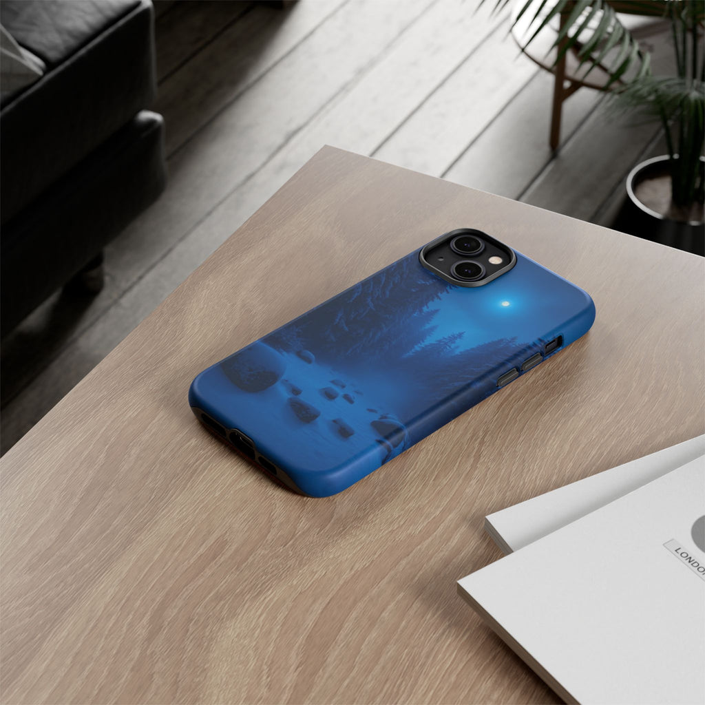 Moonlit Winter Forest Phone Case — Snowy Night Nature Phone Case