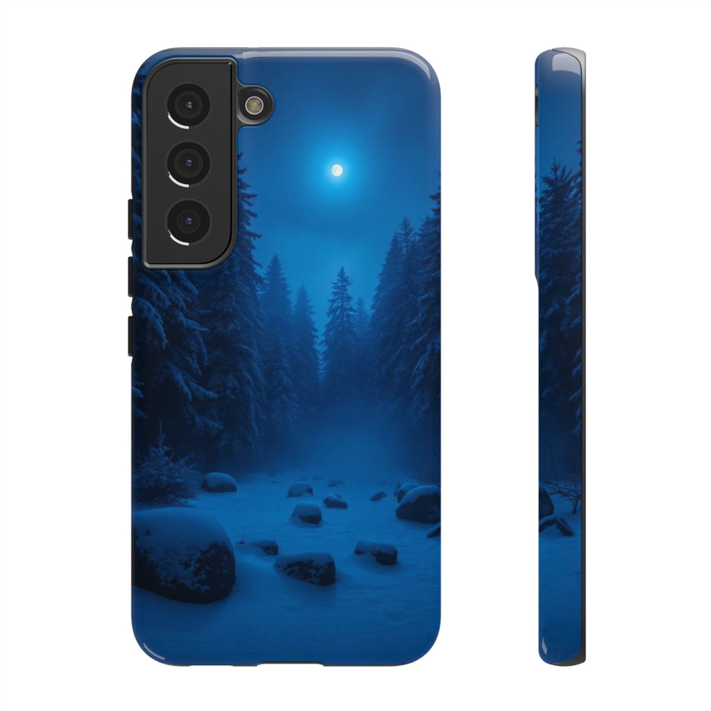 Moonlit Winter Forest Phone Case — Snowy Night Nature Phone Case