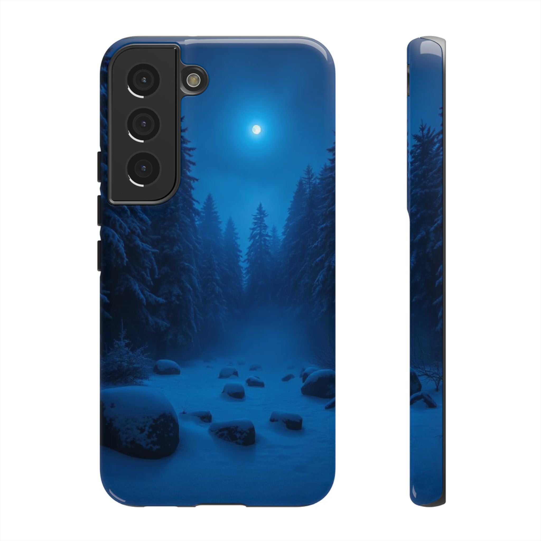 Moonlit Winter Forest Phone Case — Snowy Night Nature Phone Case