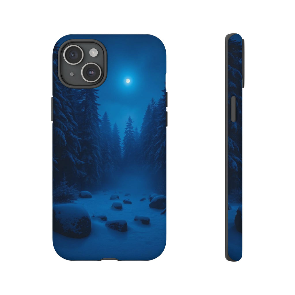 Moonlit Winter Forest Phone Case — Snowy Night Nature Phone Case