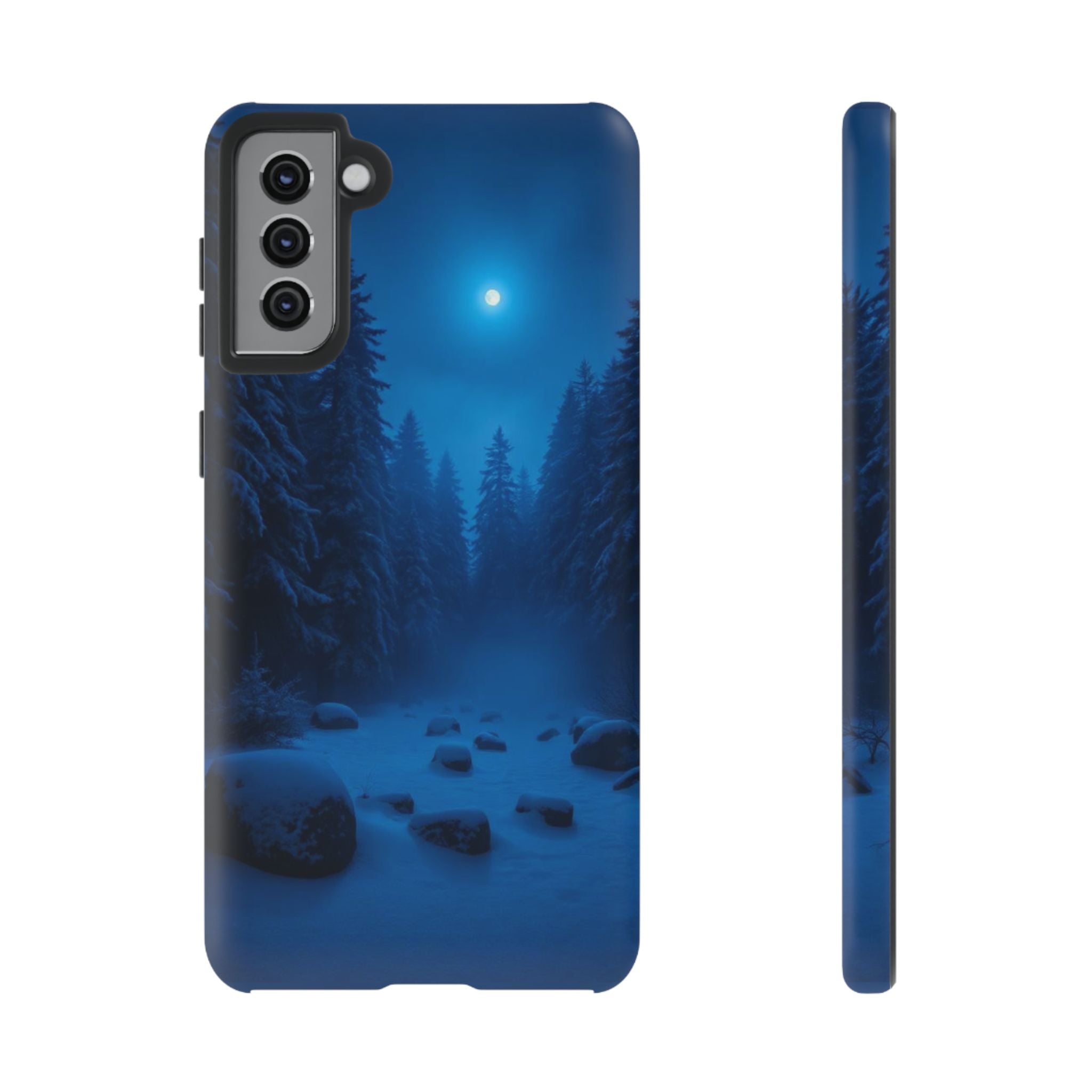 Moonlit Winter Forest Phone Case — Snowy Night Nature Phone Case