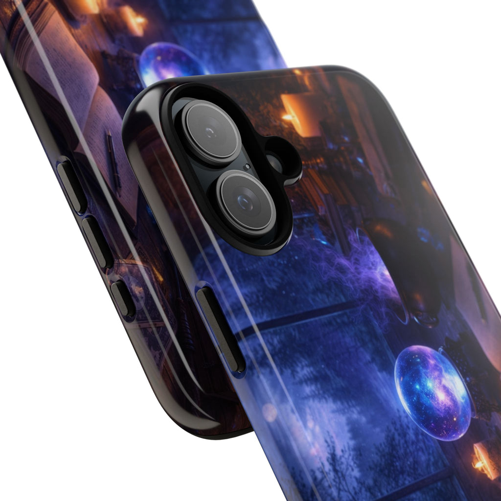 Arcane Alchemist Crystal Ball Phone Case — Midnight Candlelit Study Design