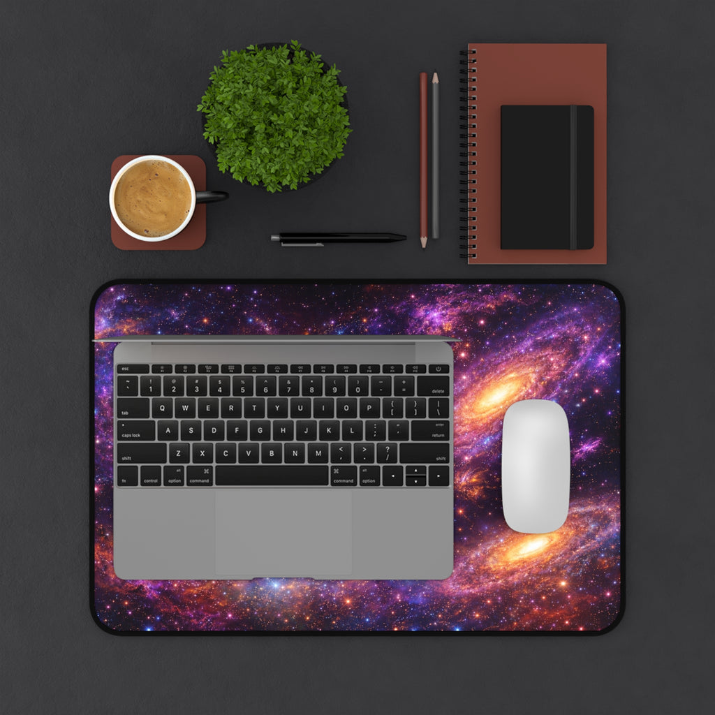 Galaxy Spiral Desk Mat — Colorful Space Setup Mouse Pad