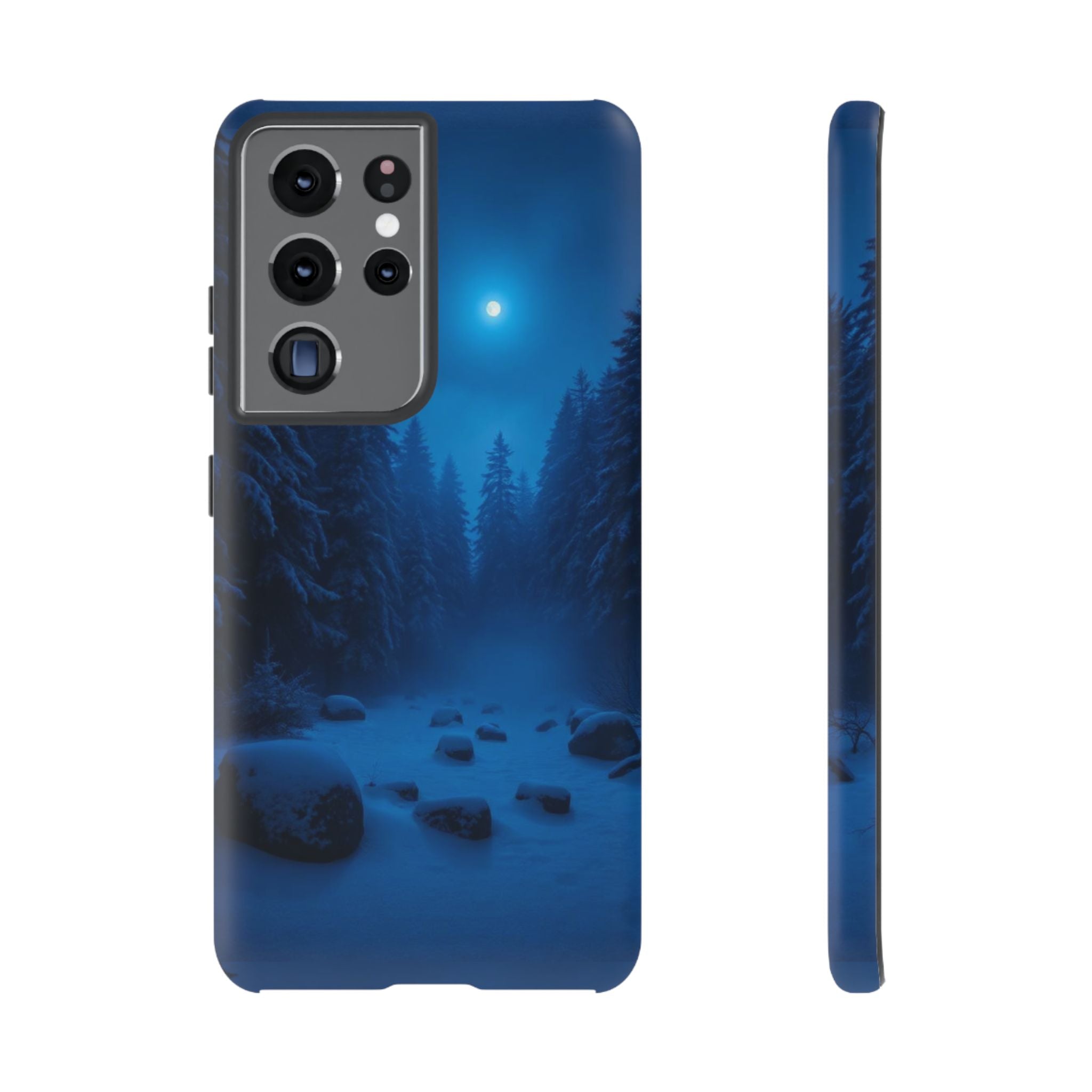 Moonlit Winter Forest Phone Case — Snowy Night Nature Phone Case