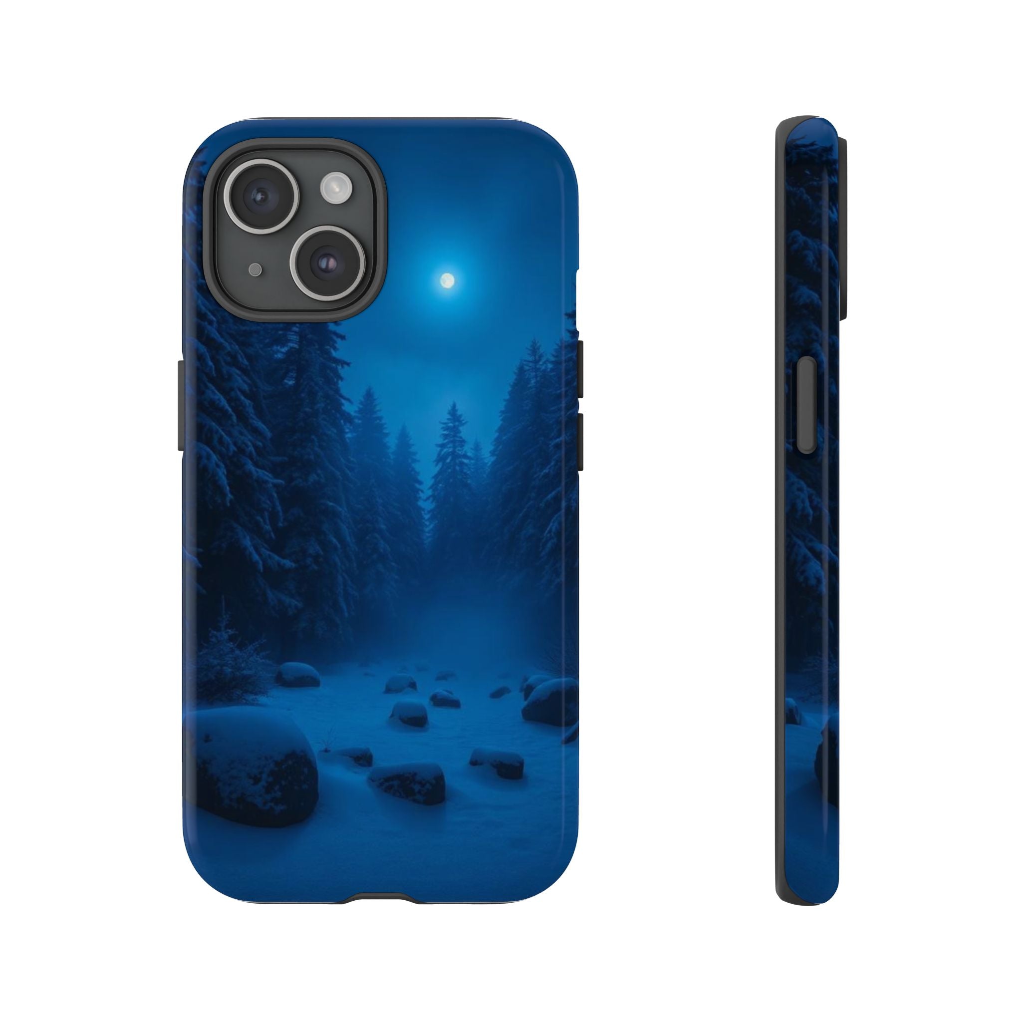 Moonlit Winter Forest Phone Case — Snowy Night Nature Phone Case