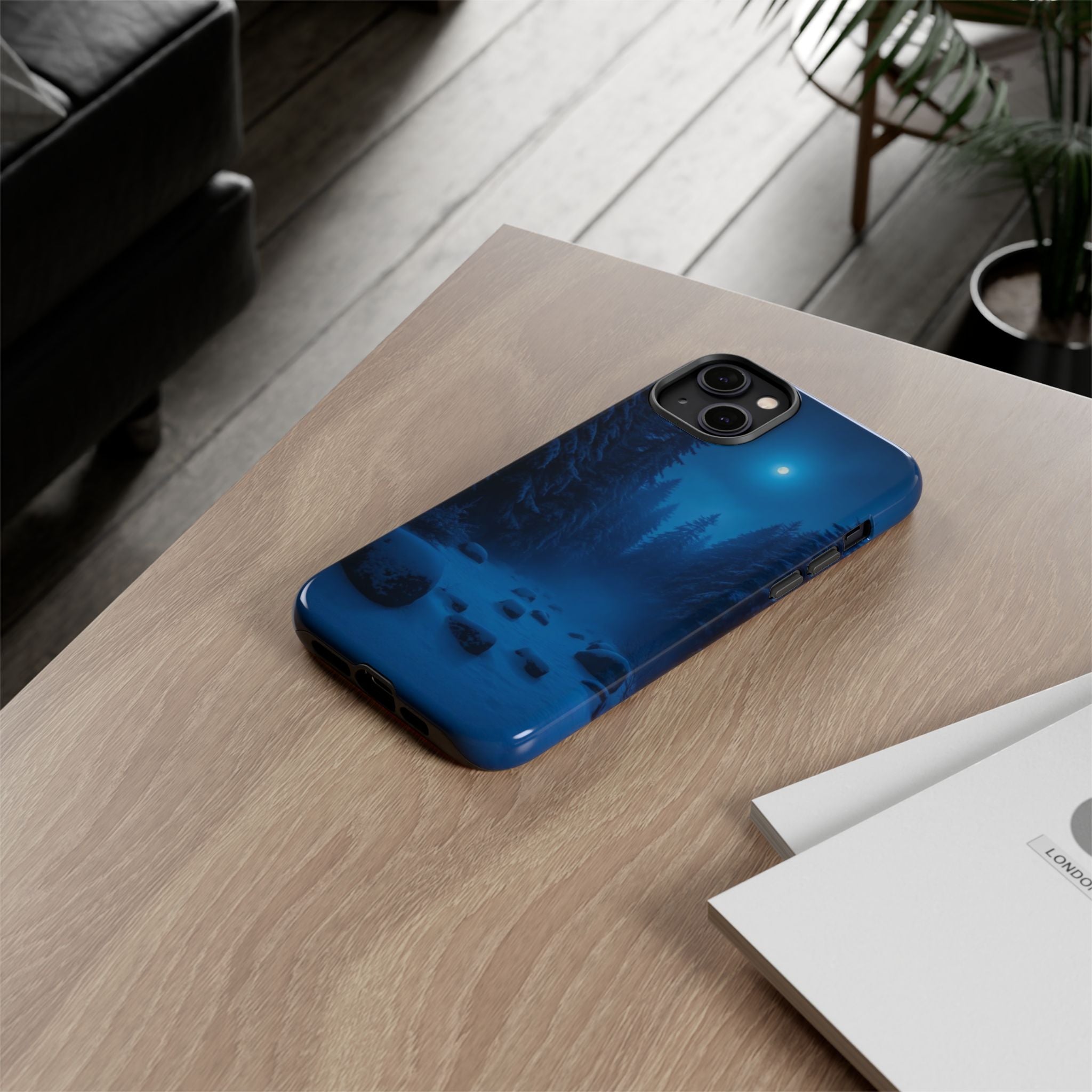 Moonlit Winter Forest Phone Case — Snowy Night Nature Phone Case