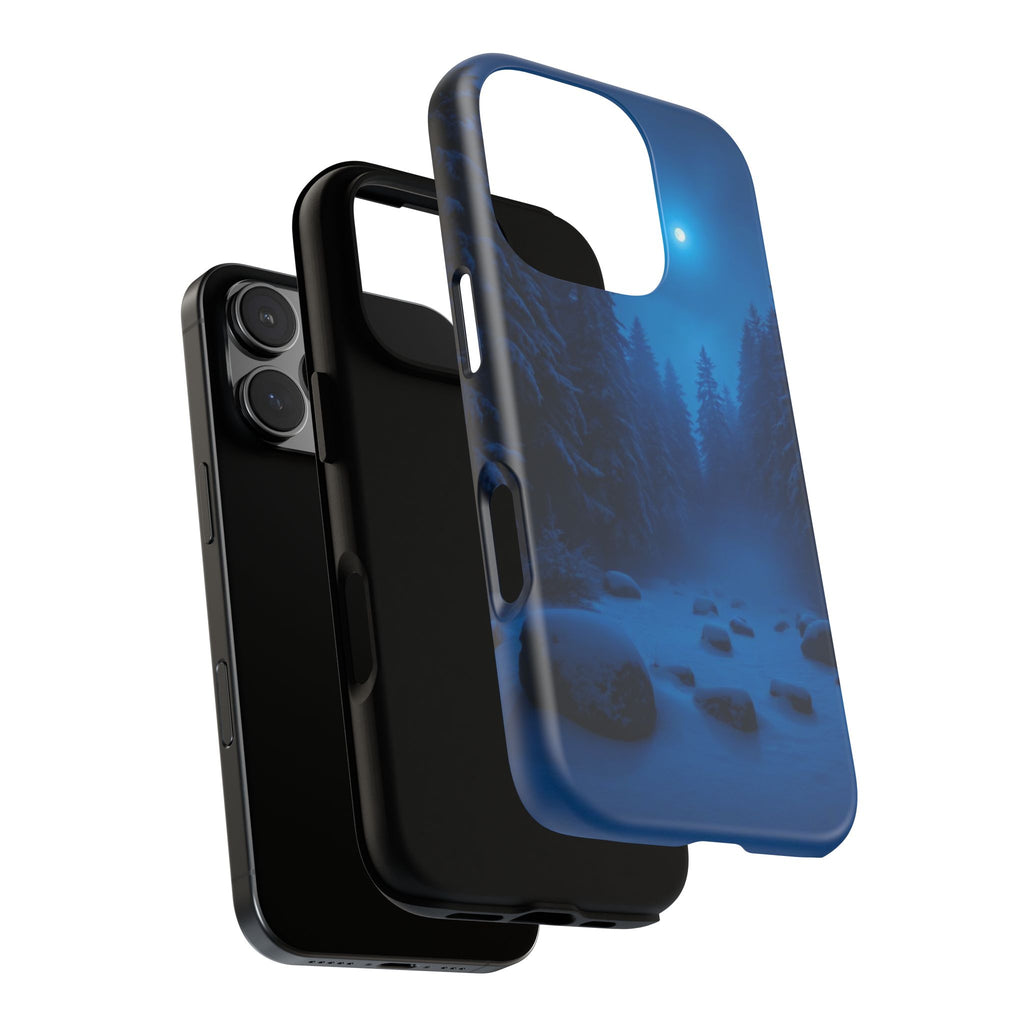 Moonlit Winter Forest Phone Case — Snowy Night Nature Phone Case