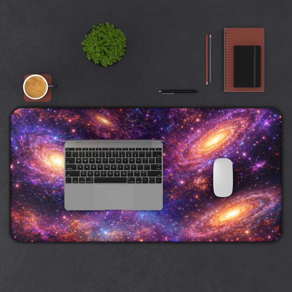 Galaxy Spiral Desk Mat — Colorful Space Setup Mouse Pad