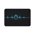 EKG Heart Glow Desk Mat — Minimal Medical-Inspired Mouse Pad