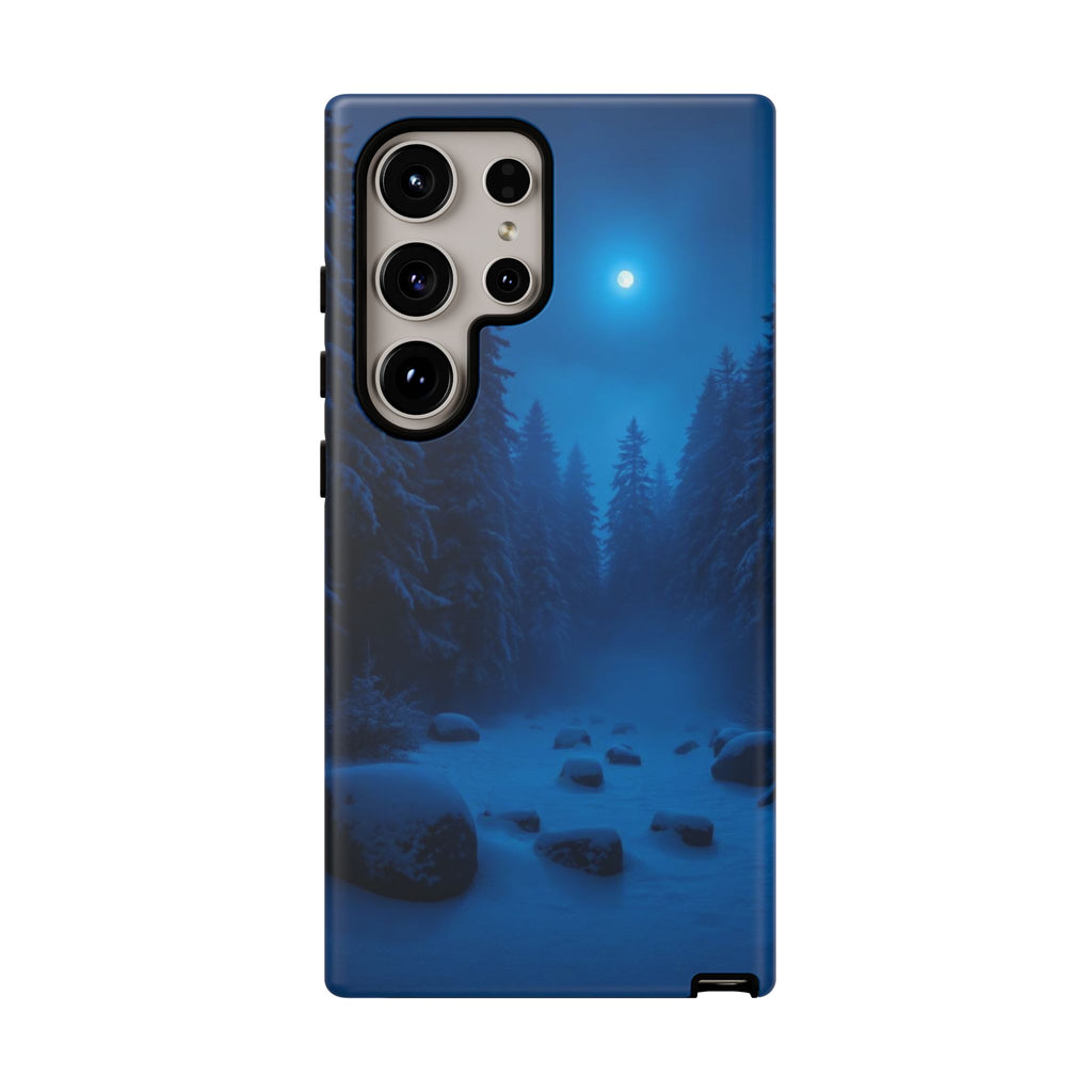 Moonlit Winter Forest Phone Case — Snowy Night Nature Phone Case