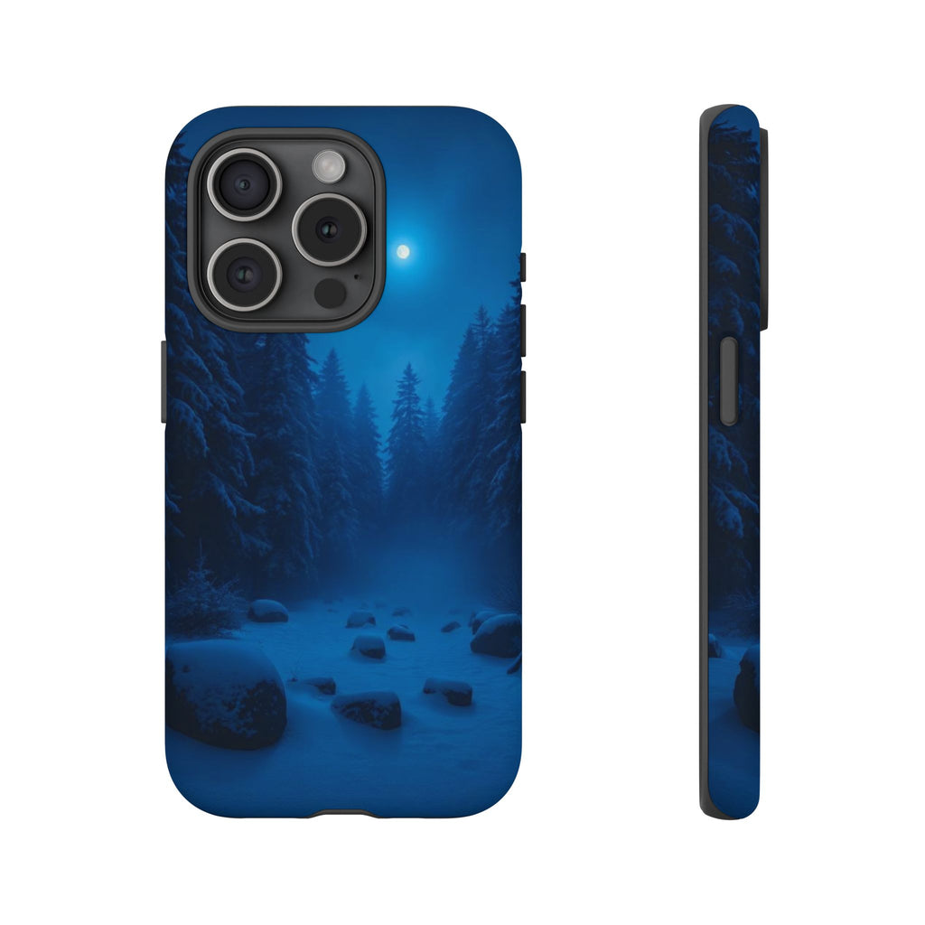 Moonlit Winter Forest Phone Case — Snowy Night Nature Phone Case