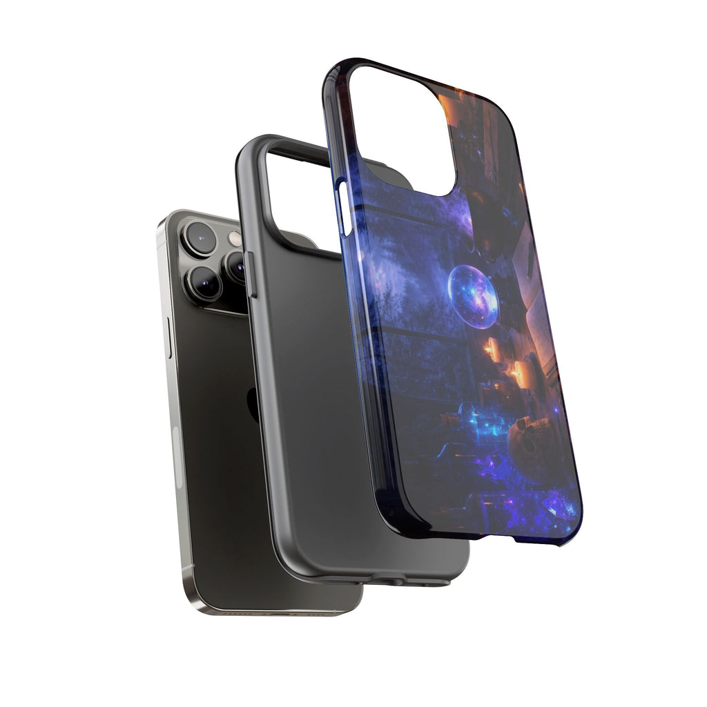 Arcane Alchemist Crystal Ball Phone Case — Midnight Candlelit Study Design