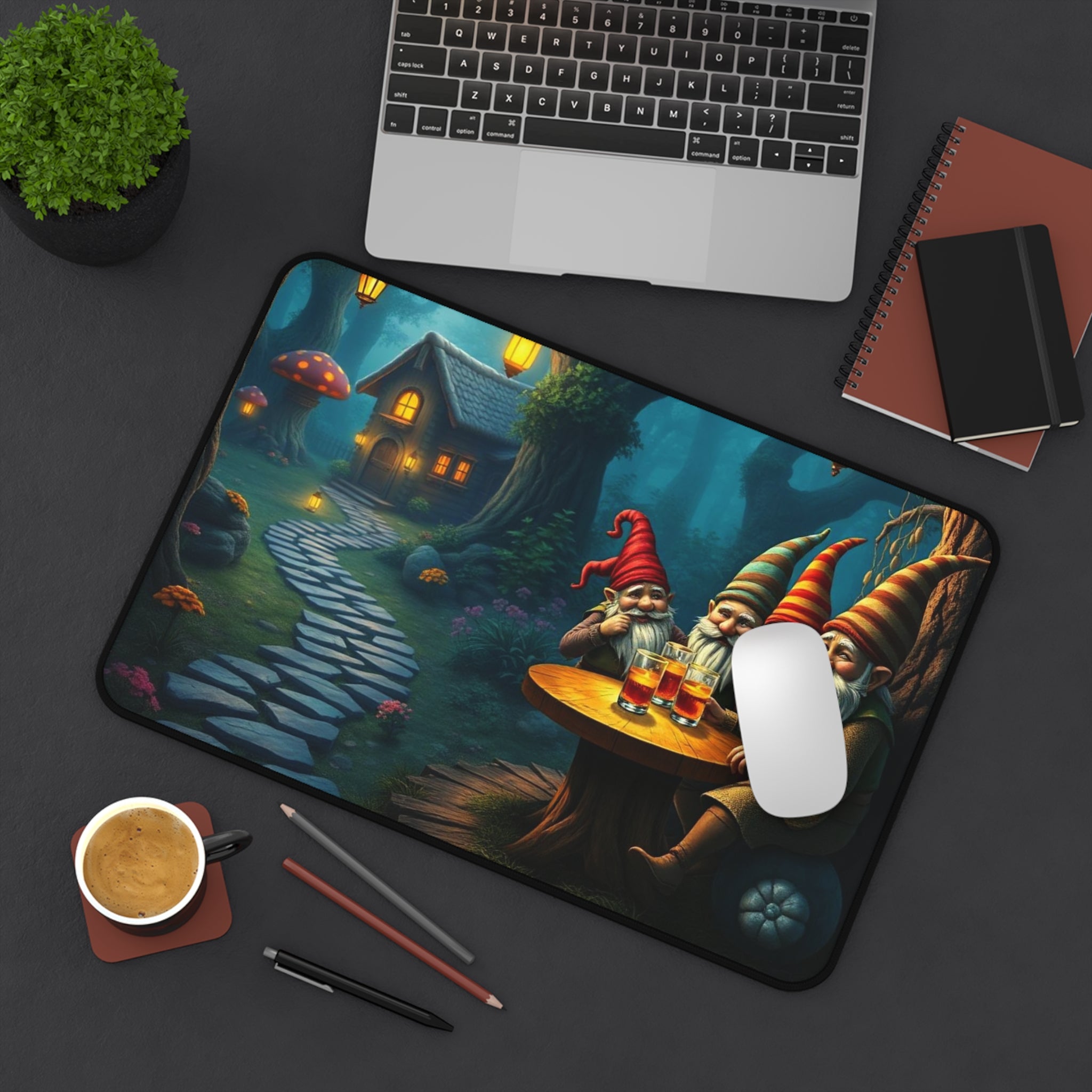 Lanternlight Gnome Tavern — Fantasy Desk Mat