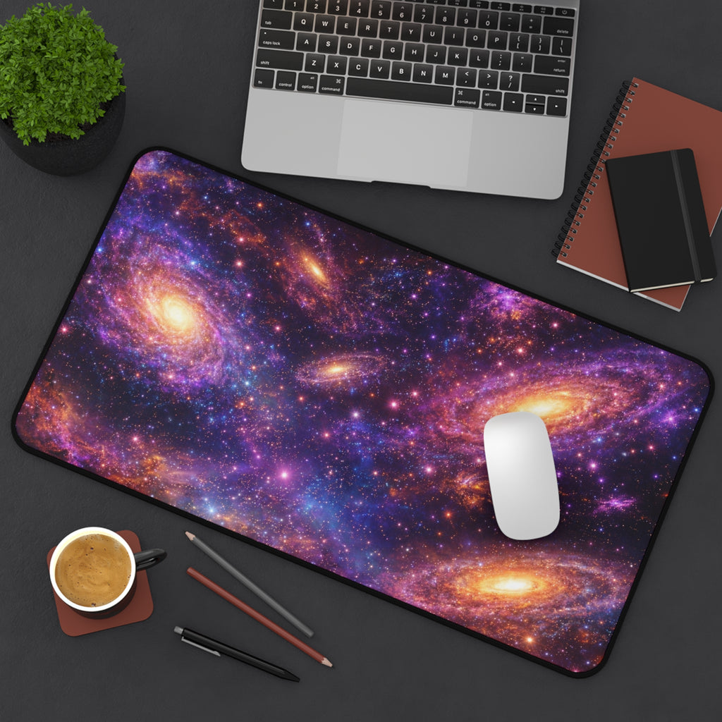 Galaxy Spiral Desk Mat — Colorful Space Setup Mouse Pad