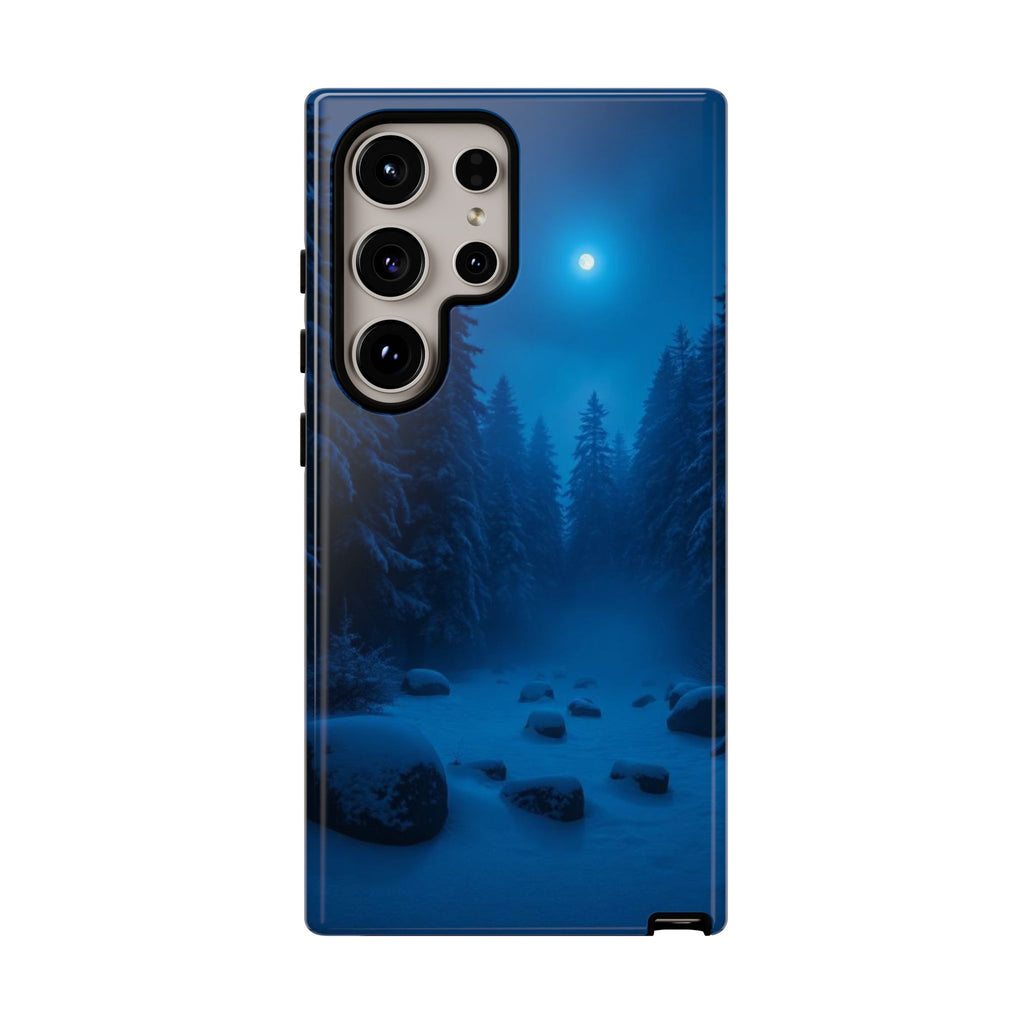 Moonlit Winter Forest Phone Case — Snowy Night Nature Phone Case