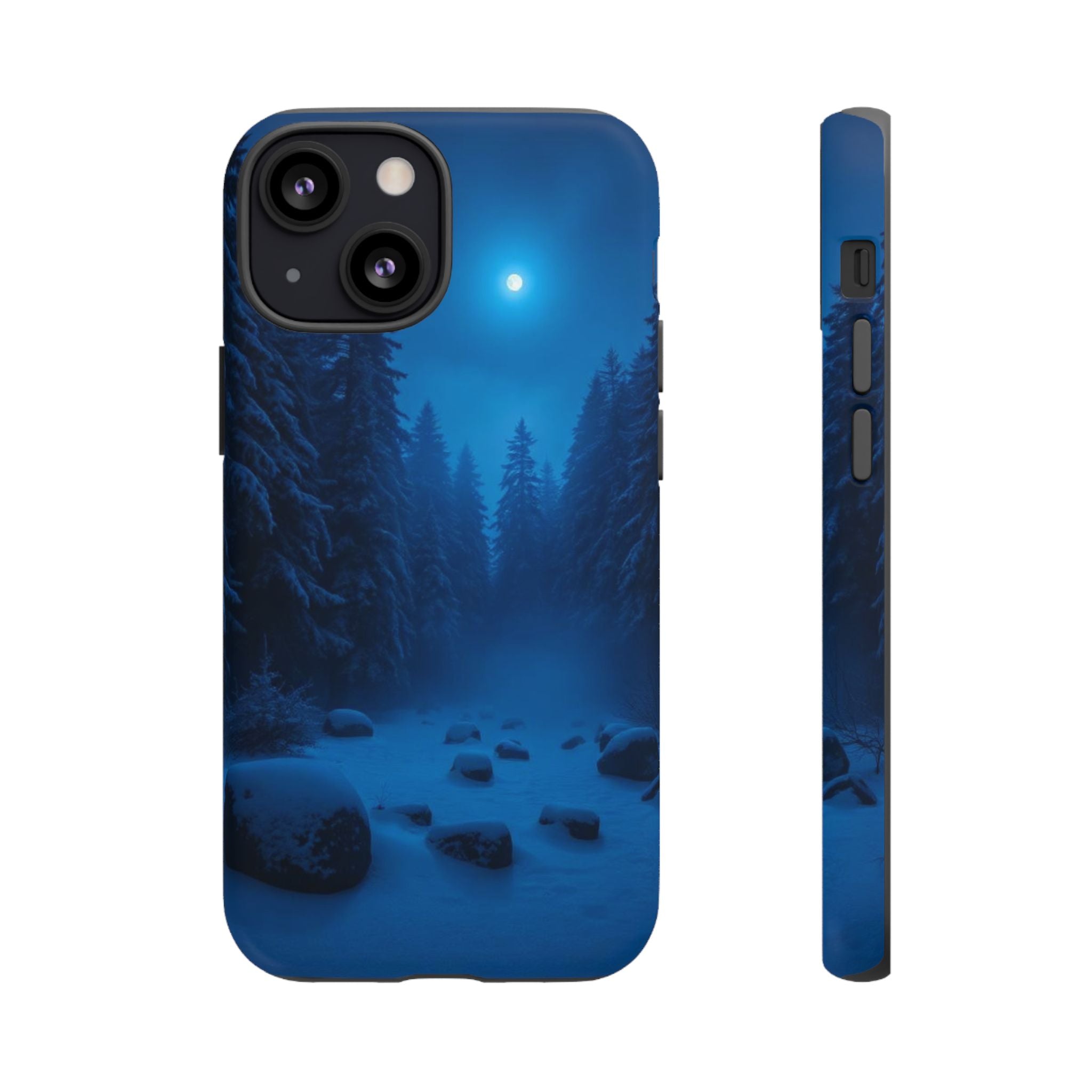 Moonlit Winter Forest Phone Case — Snowy Night Nature Phone Case