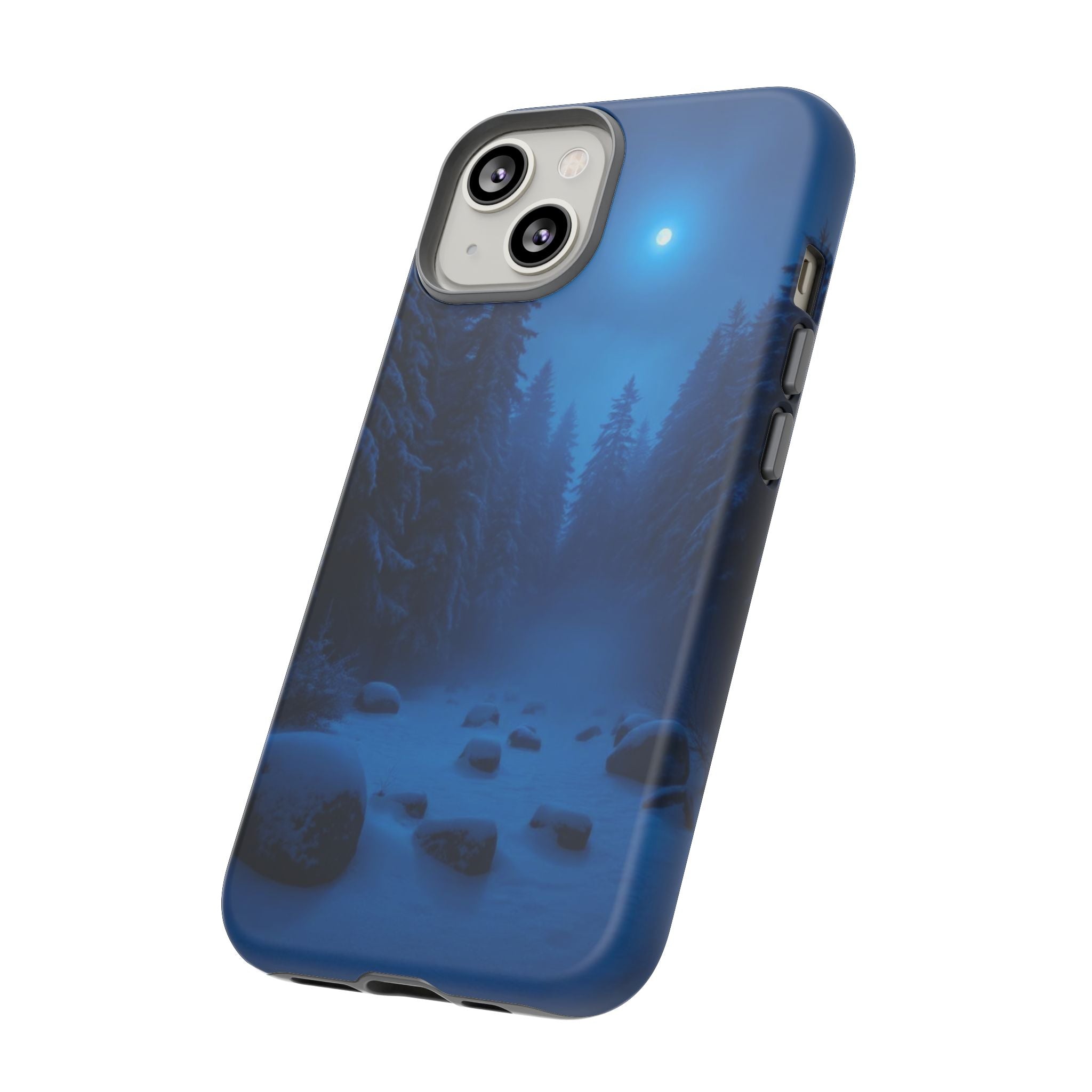 Moonlit Winter Forest Phone Case — Snowy Night Nature Phone Case