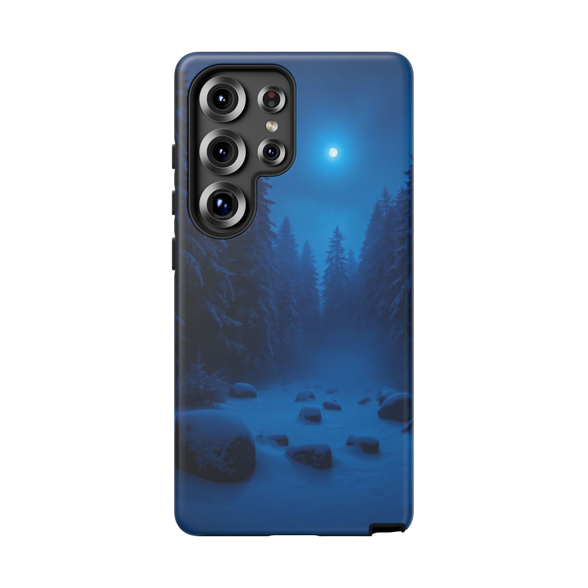 Moonlit Winter Forest Phone Case — Snowy Night Nature Phone Case