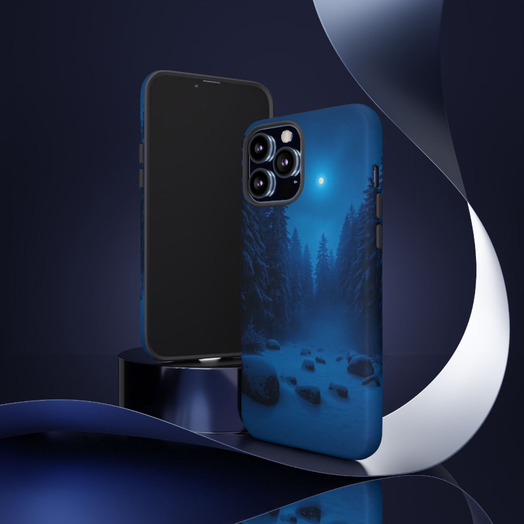Moonlit Winter Forest Phone Case — Snowy Night Nature Phone Case