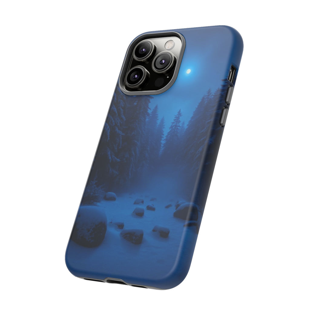 Moonlit Winter Forest Phone Case — Snowy Night Nature Phone Case