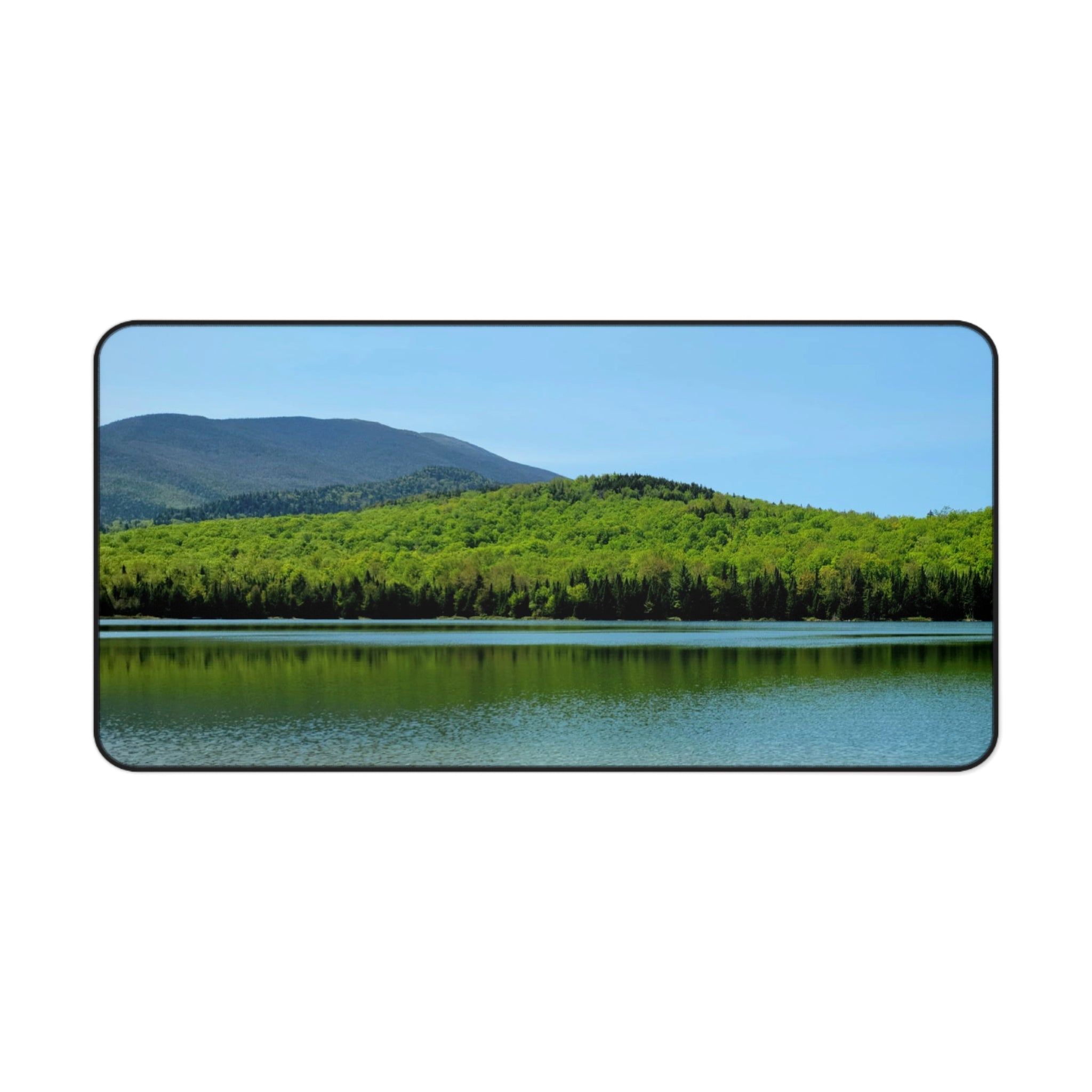 Adirondack Ampersand Mountain Desk Mat — Serene Lake & Pine Landscape