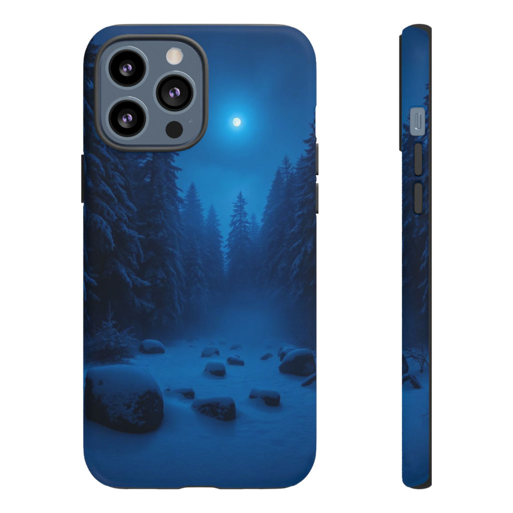 Moonlit Winter Forest Phone Case — Snowy Night Nature Phone Case