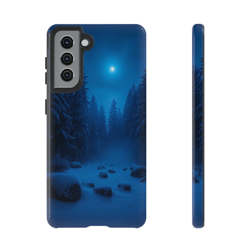 Moonlit Winter Forest Phone Case — Snowy Night Nature Phone Case