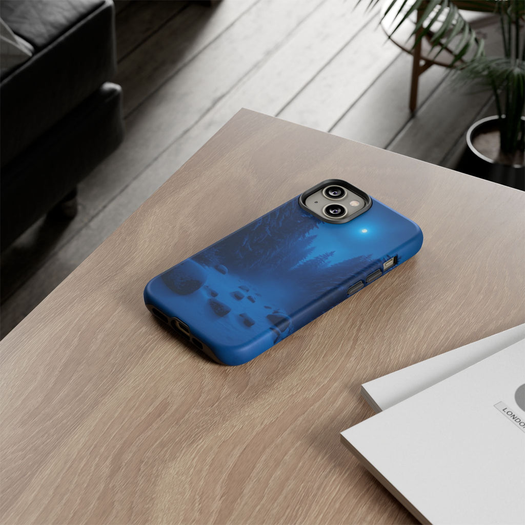 Moonlit Winter Forest Phone Case — Snowy Night Nature Phone Case