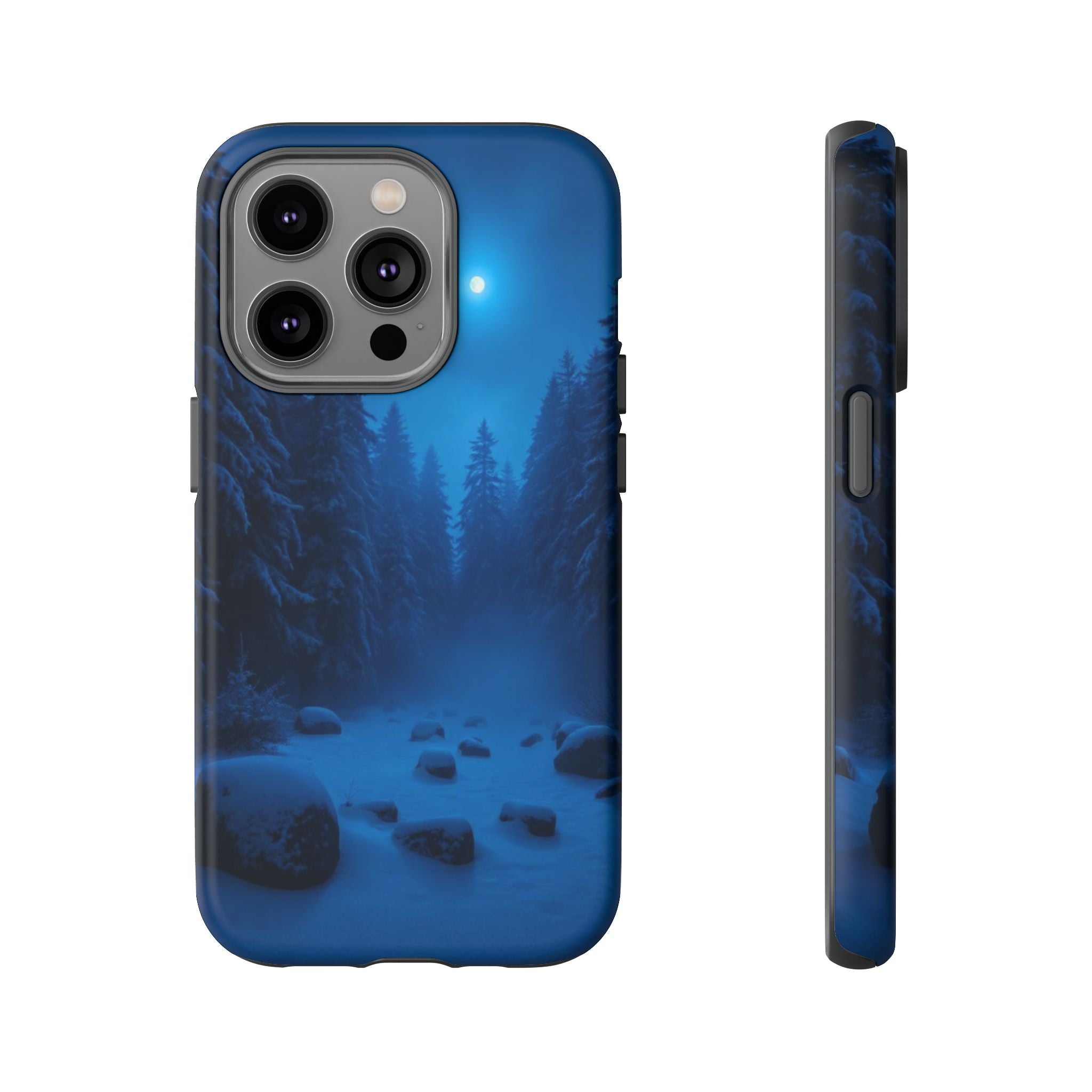 Moonlit Winter Forest Phone Case — Snowy Night Nature Phone Case