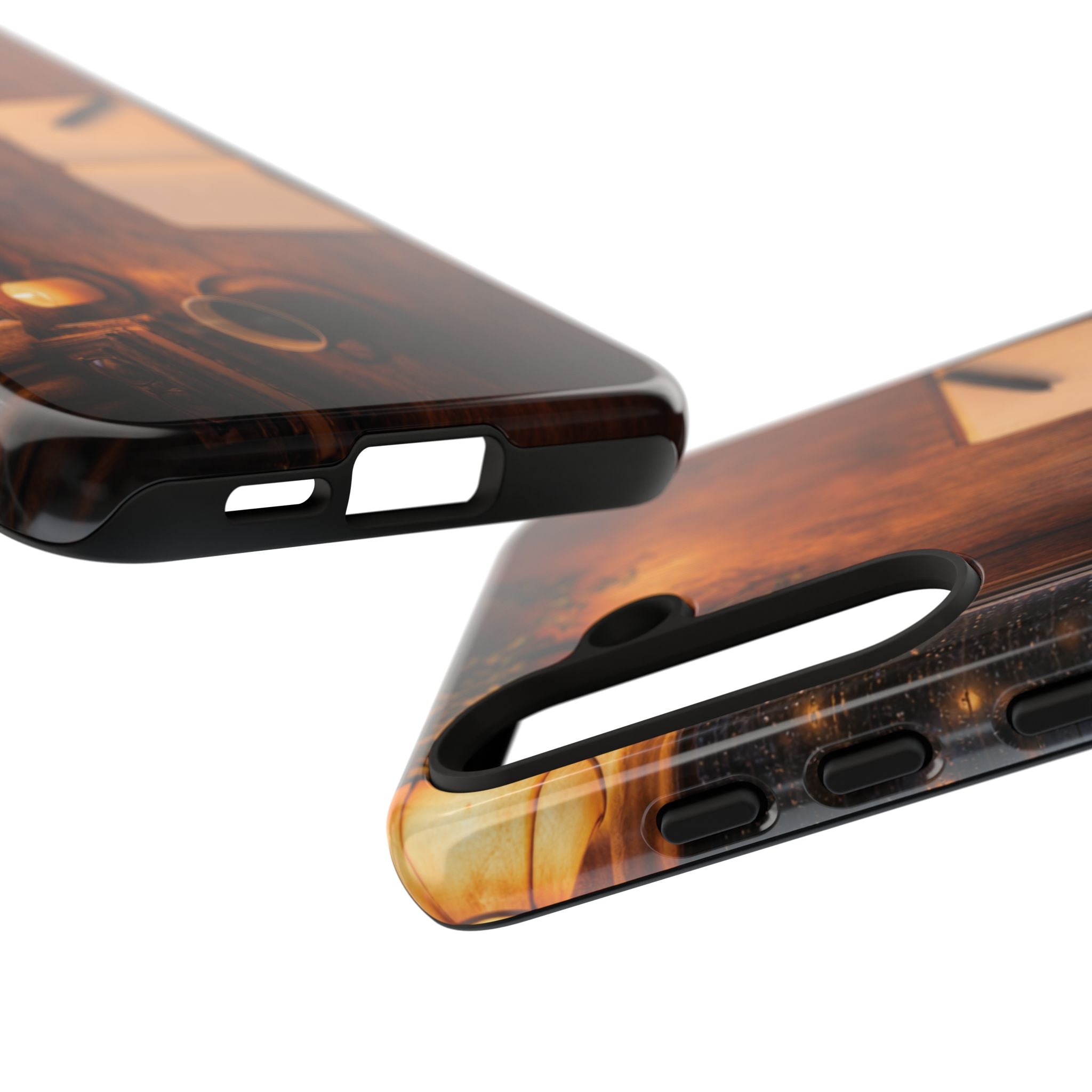 Cozy Writer’s Desk Phone Case — Cozy Notebook & Coffee Woodgrain Design