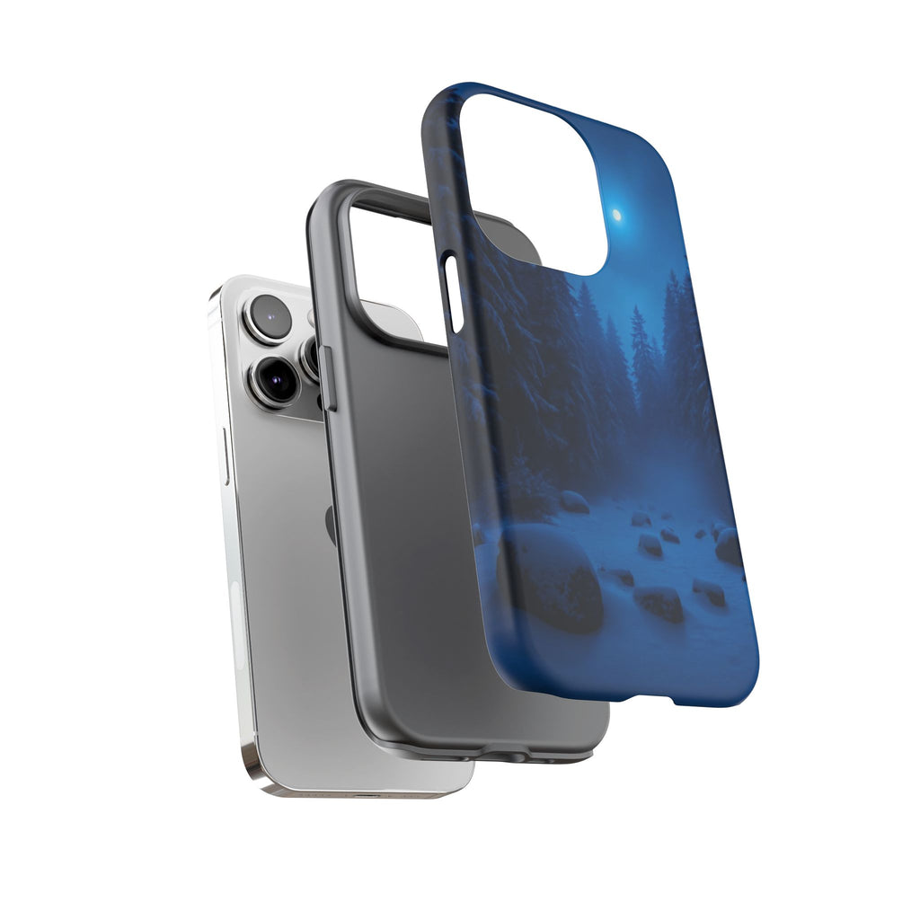 Moonlit Winter Forest Phone Case — Snowy Night Nature Phone Case