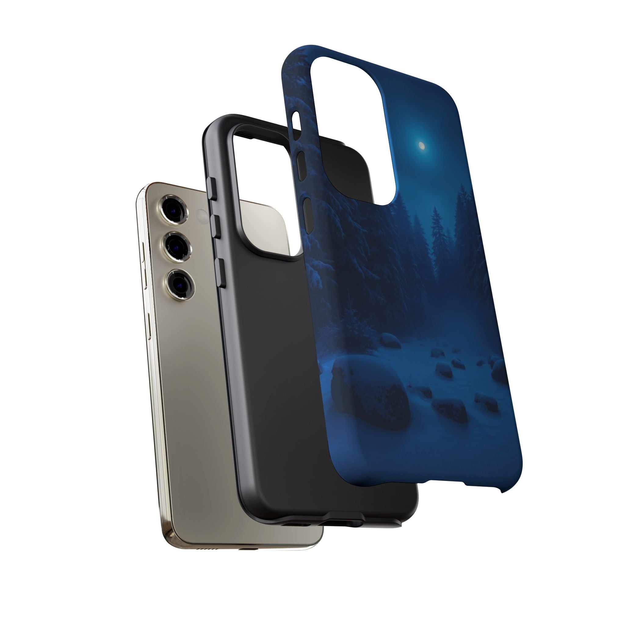 Moonlit Winter Forest Phone Case — Snowy Night Nature Phone Case