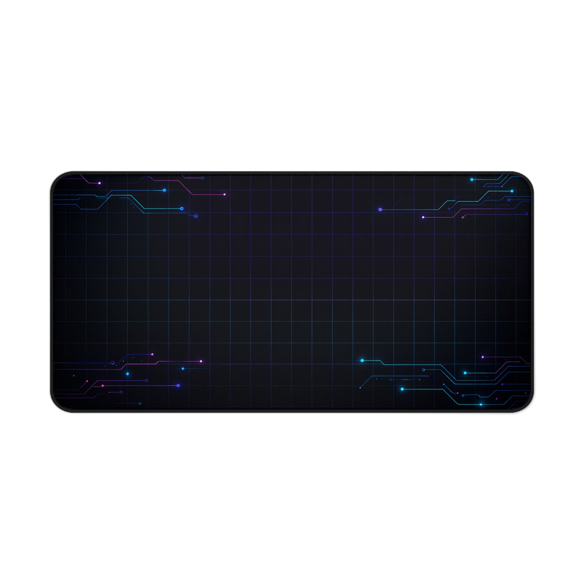 Cyberpunk Neon Circuit Desk Mat — Futuristic Gamer & Programmer Mouse Pad