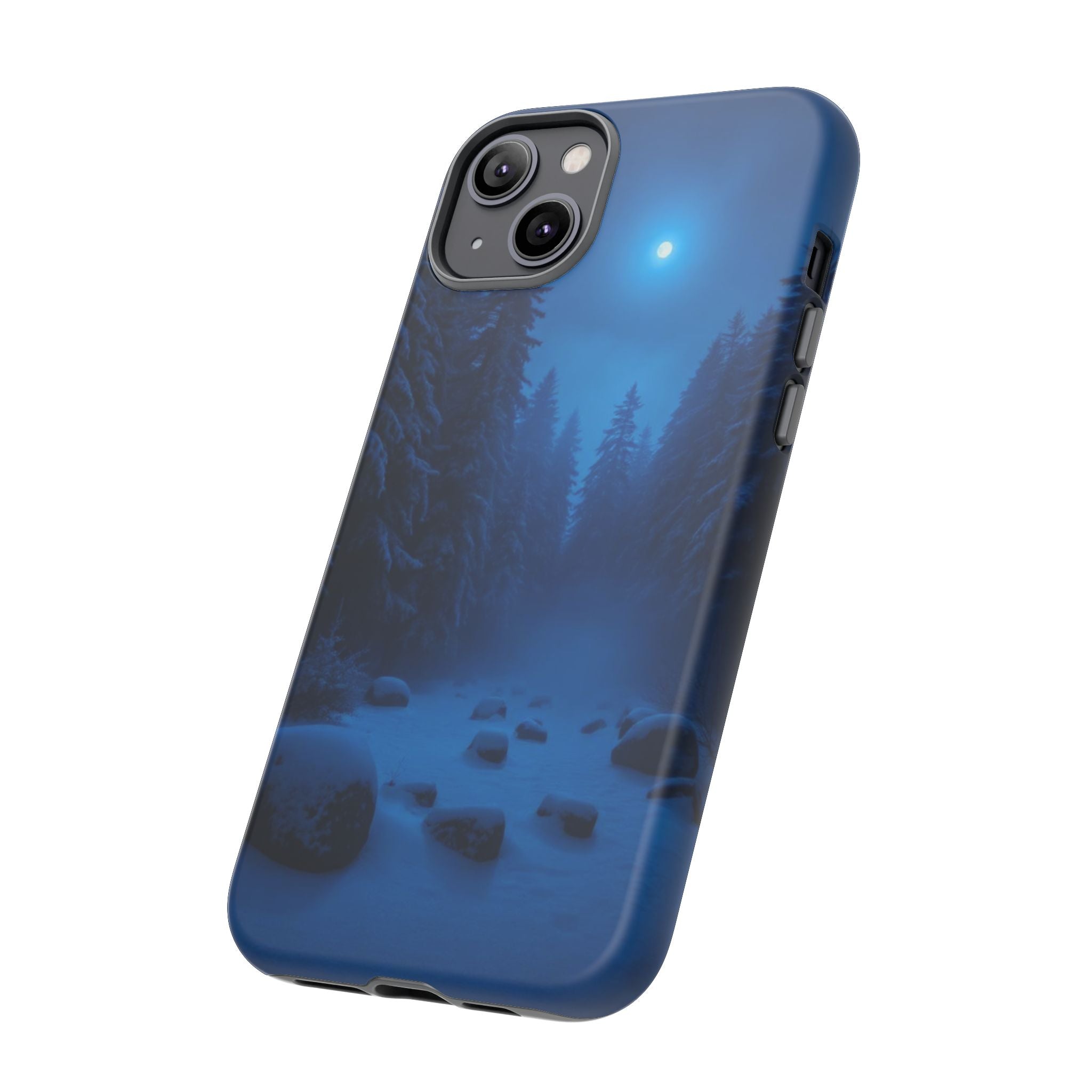 Moonlit Winter Forest Phone Case — Snowy Night Nature Phone Case