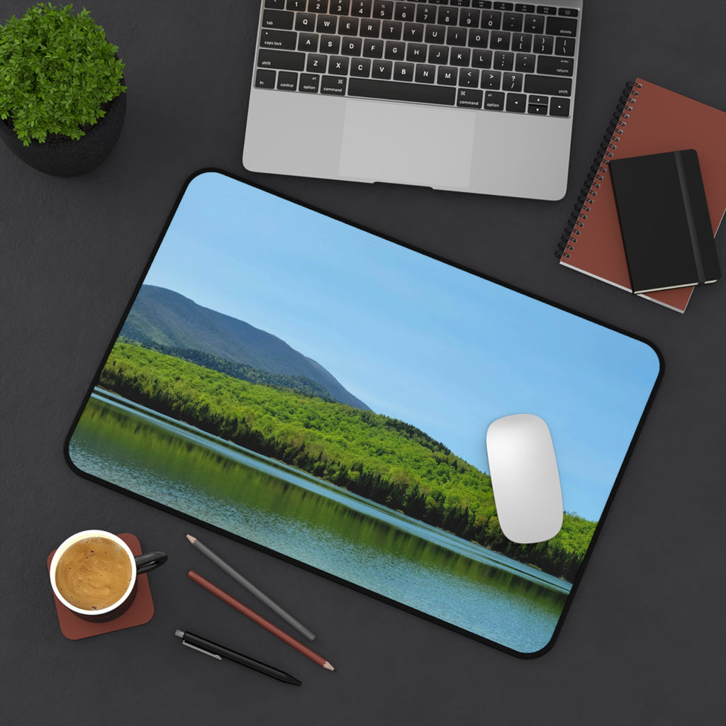 Adirondack Ampersand Mountain Desk Mat — Serene Lake & Pine Landscape