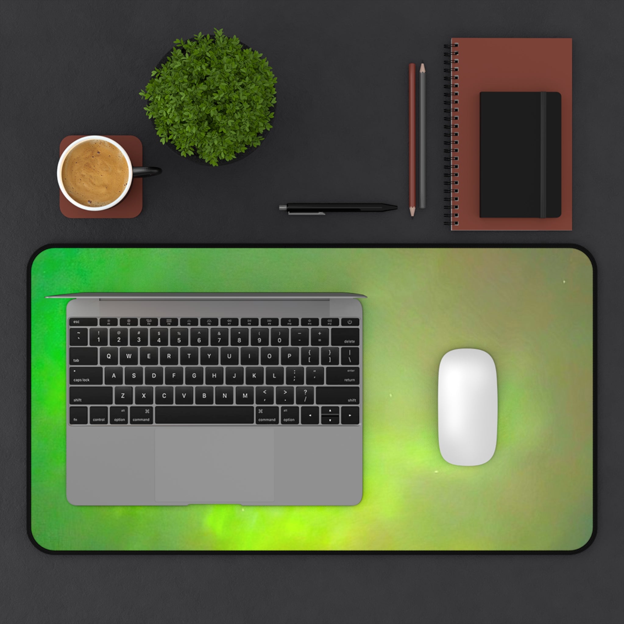 Aurora Green Desk Mat — Northern Lights Gaming & Office Mouse Pad