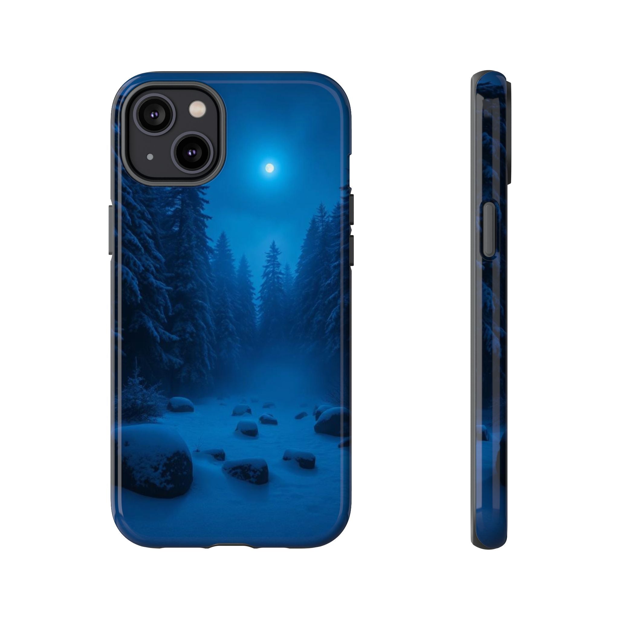 Moonlit Winter Forest Phone Case — Snowy Night Nature Phone Case