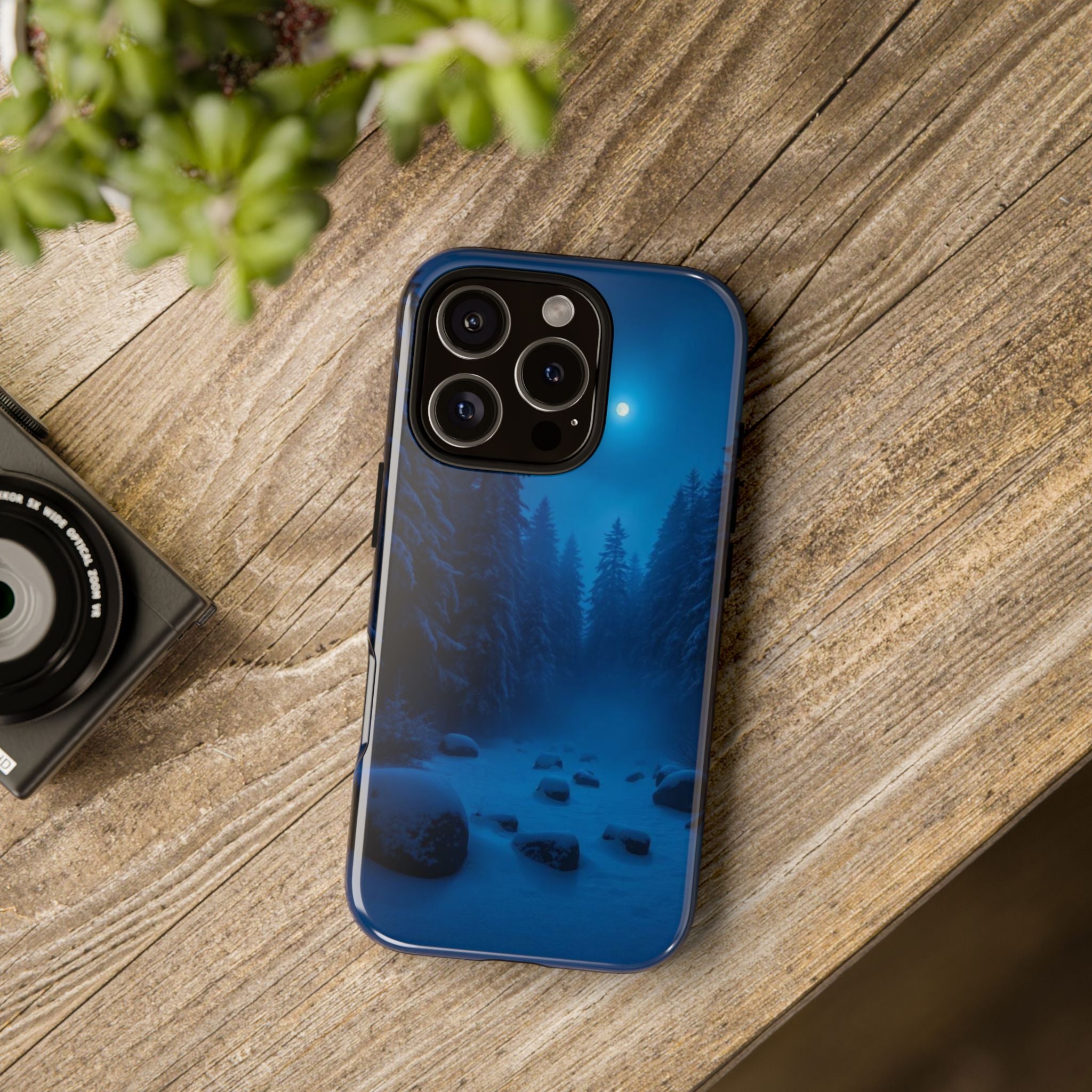 Moonlit Winter Forest Phone Case — Snowy Night Nature Phone Case