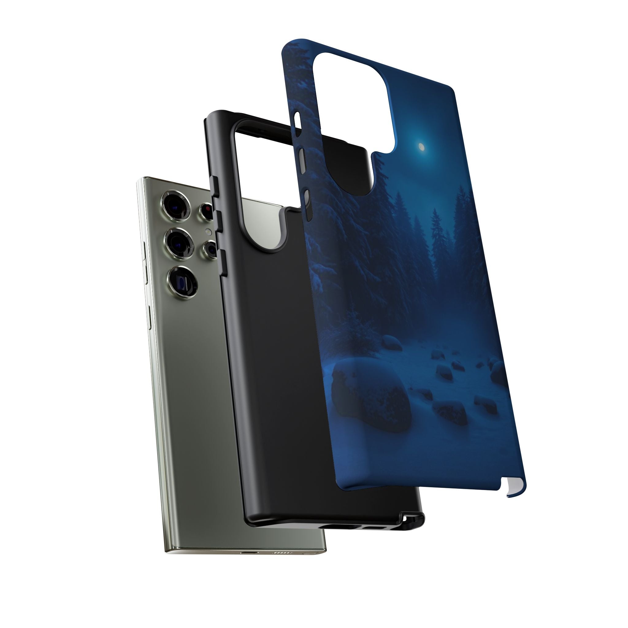 Moonlit Winter Forest Phone Case — Snowy Night Nature Phone Case