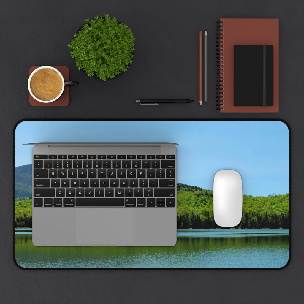 Adirondack Ampersand Mountain Desk Mat — Serene Lake & Pine Landscape