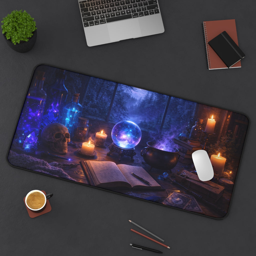 Arcane Alchemist Desk Mat – Mystic Crystal Ball Night Study