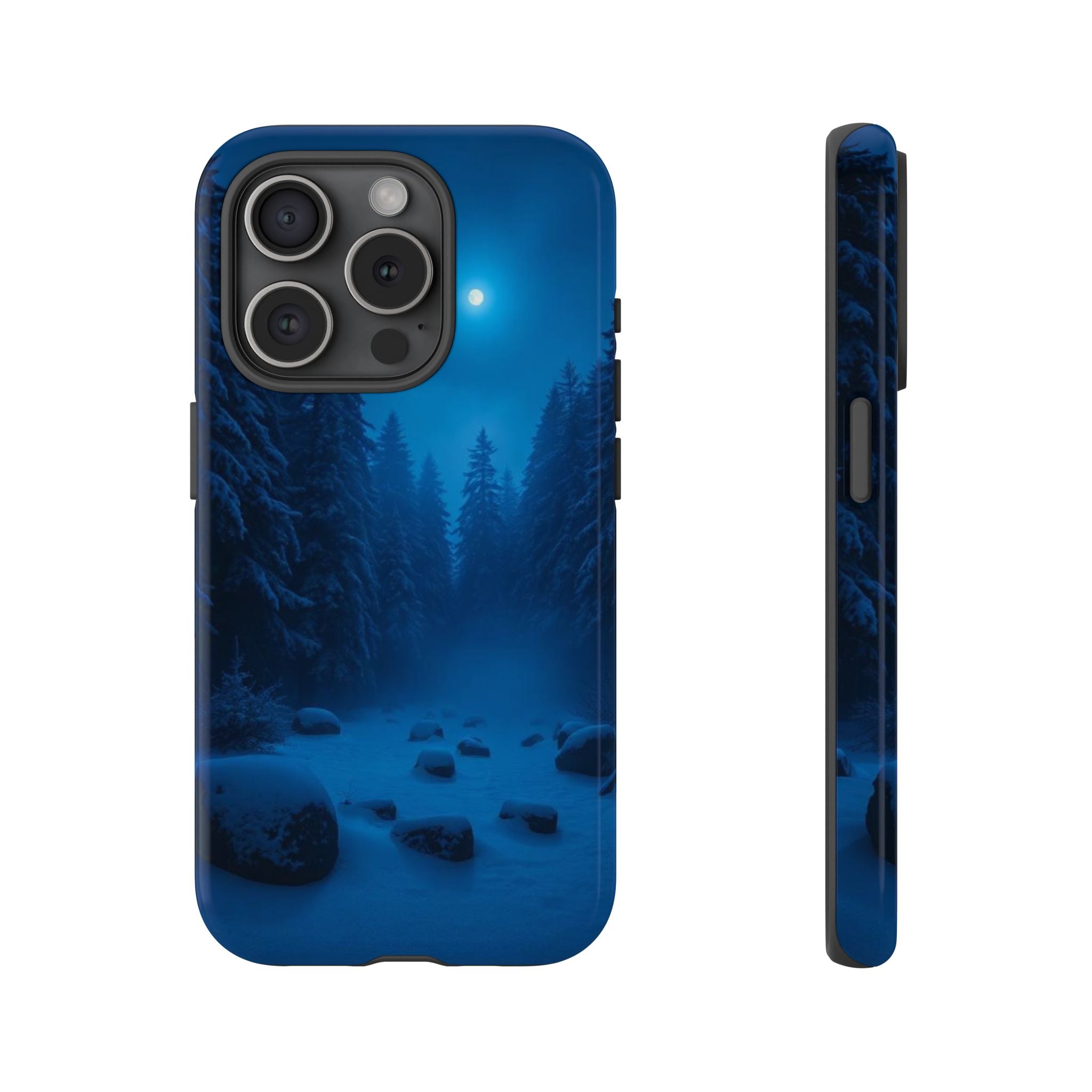 Moonlit Winter Forest Phone Case — Snowy Night Nature Phone Case