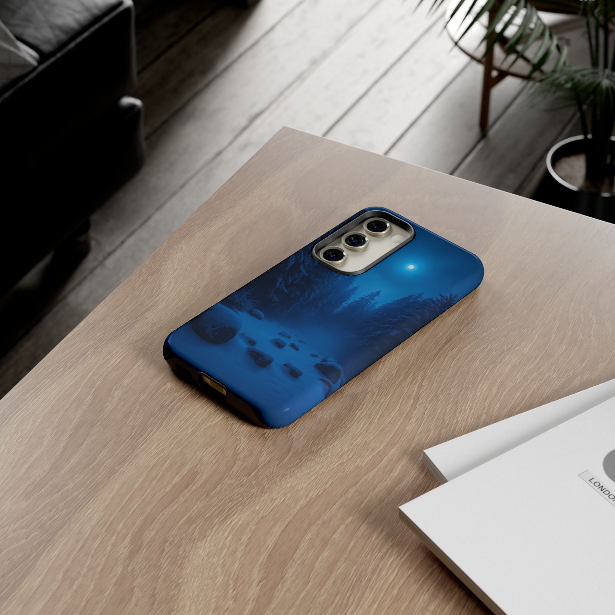 Moonlit Winter Forest Phone Case — Snowy Night Nature Phone Case