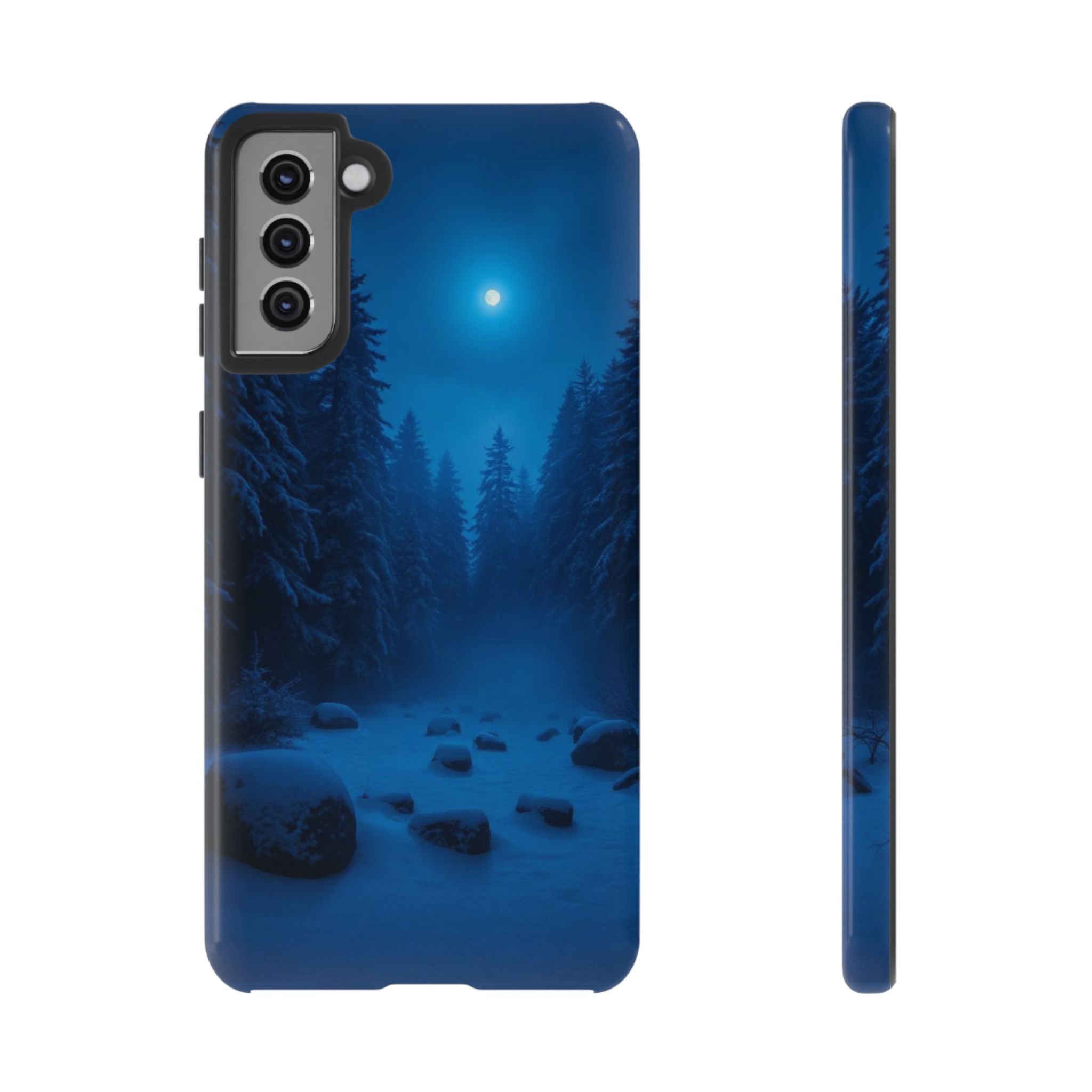 Moonlit Winter Forest Phone Case — Snowy Night Nature Phone Case