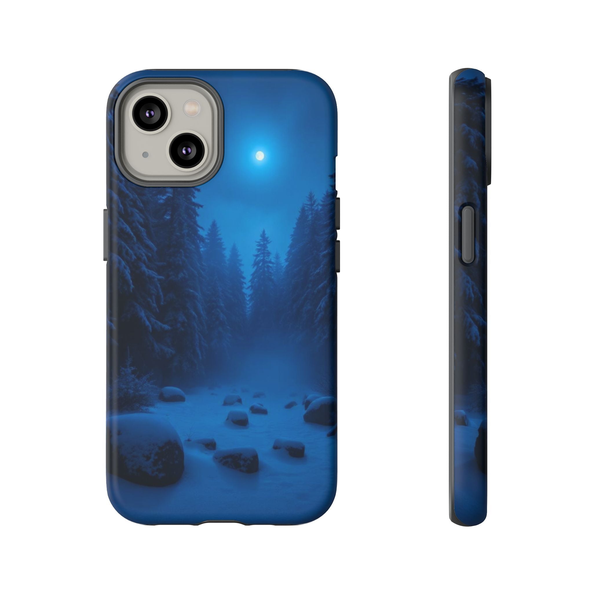 Moonlit Winter Forest Phone Case — Snowy Night Nature Phone Case