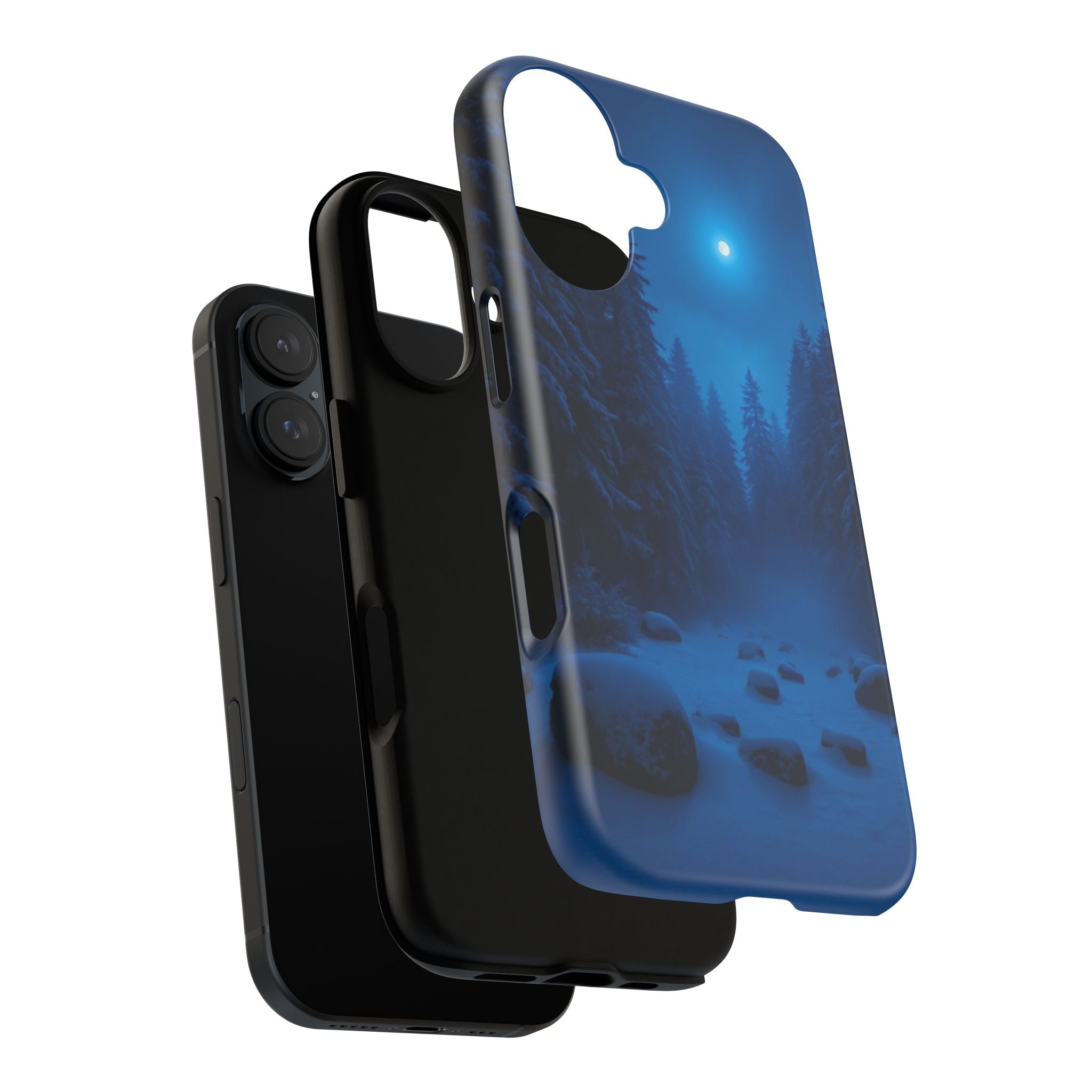 Moonlit Winter Forest Phone Case — Snowy Night Nature Phone Case