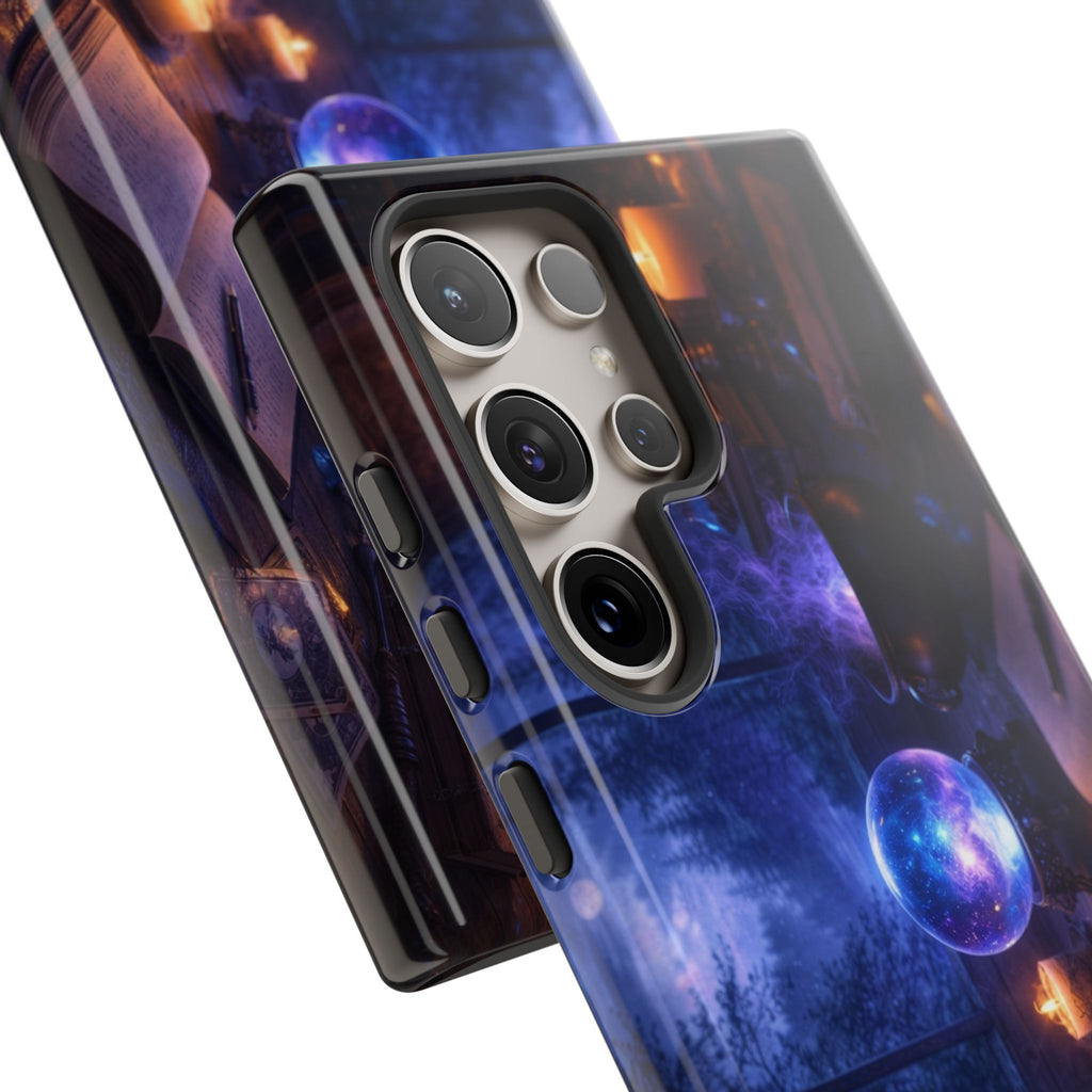 Arcane Alchemist Crystal Ball Phone Case — Midnight Candlelit Study Design