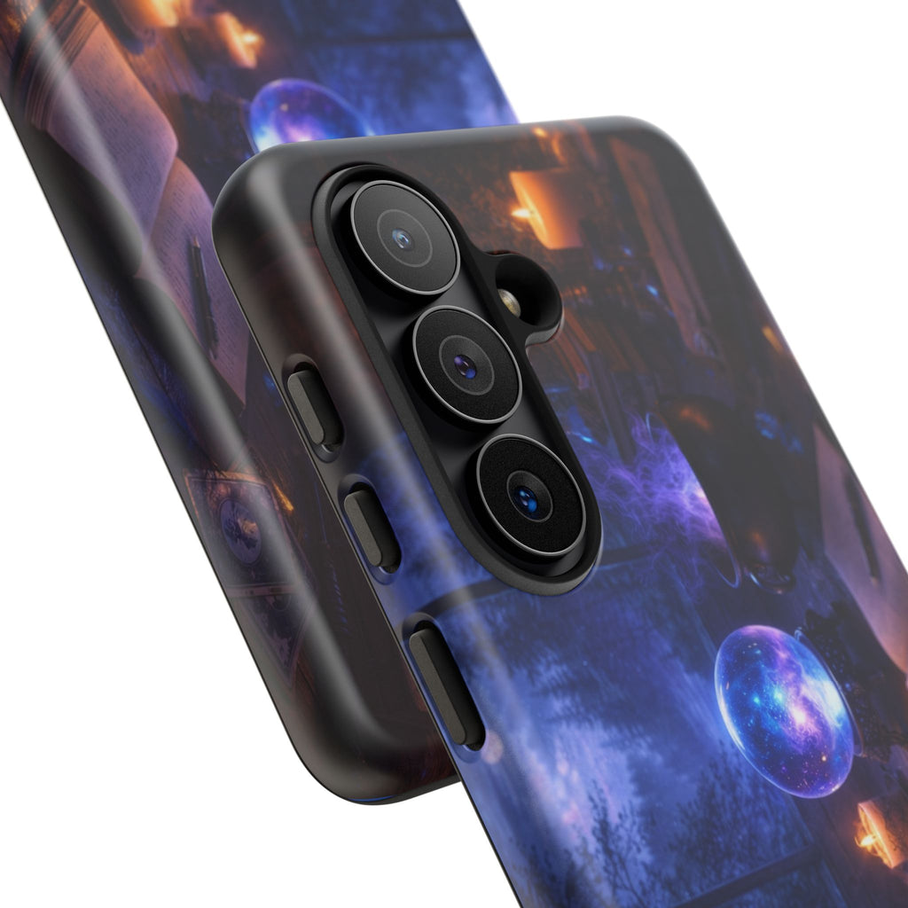 Arcane Alchemist Crystal Ball Phone Case — Midnight Candlelit Study Design