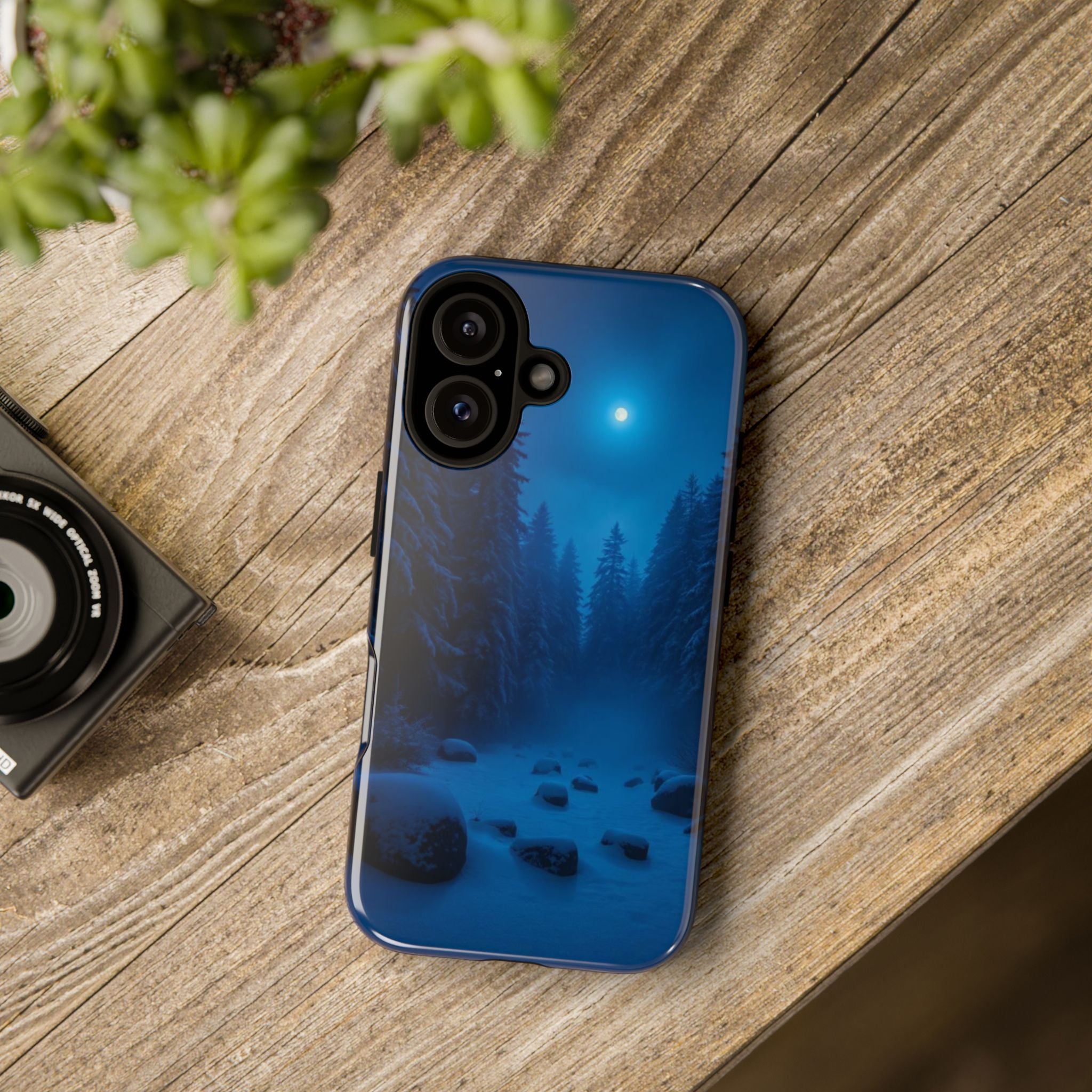 Moonlit Winter Forest Phone Case — Snowy Night Nature Phone Case