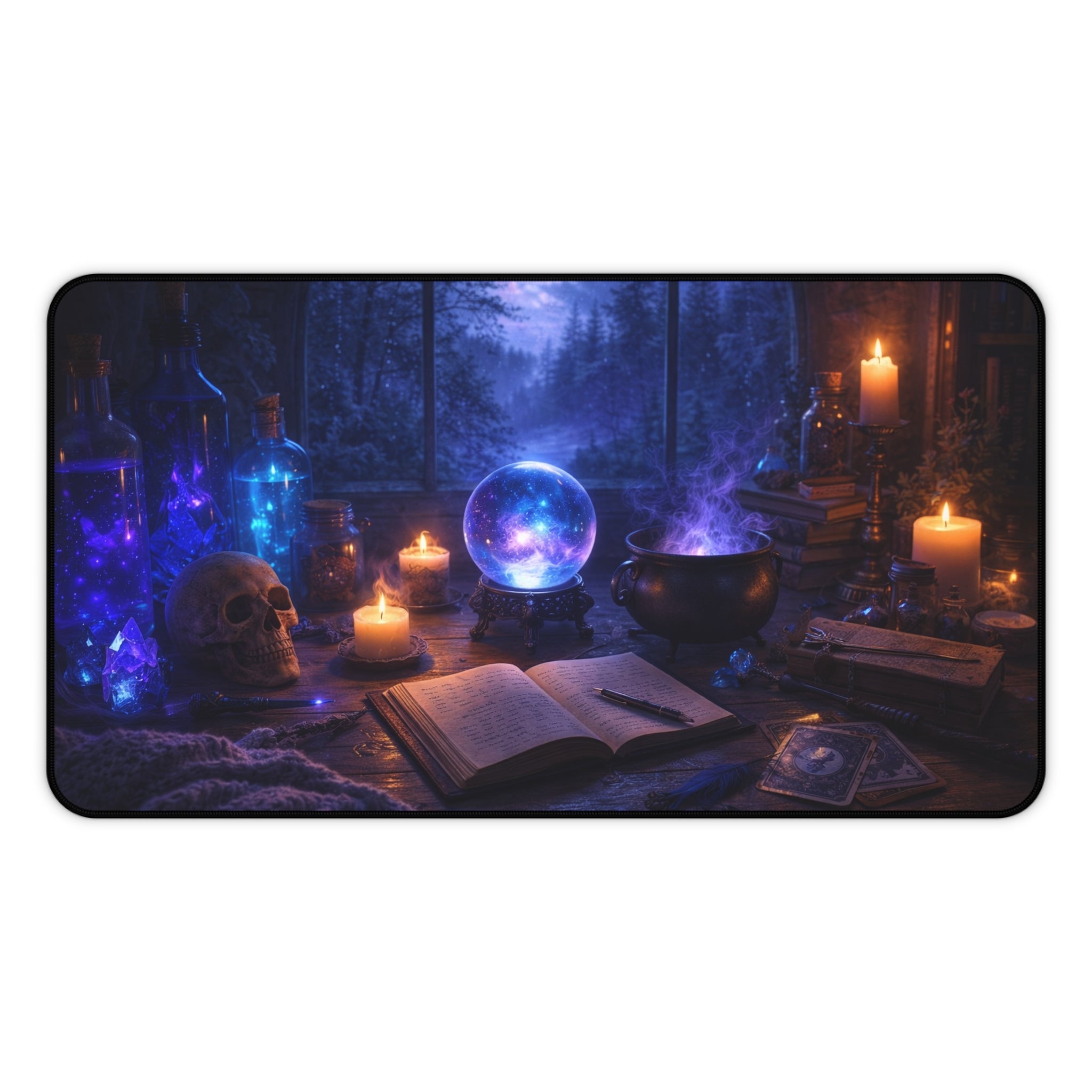 Arcane Alchemist Desk Mat – Mystic Crystal Ball Night Study
